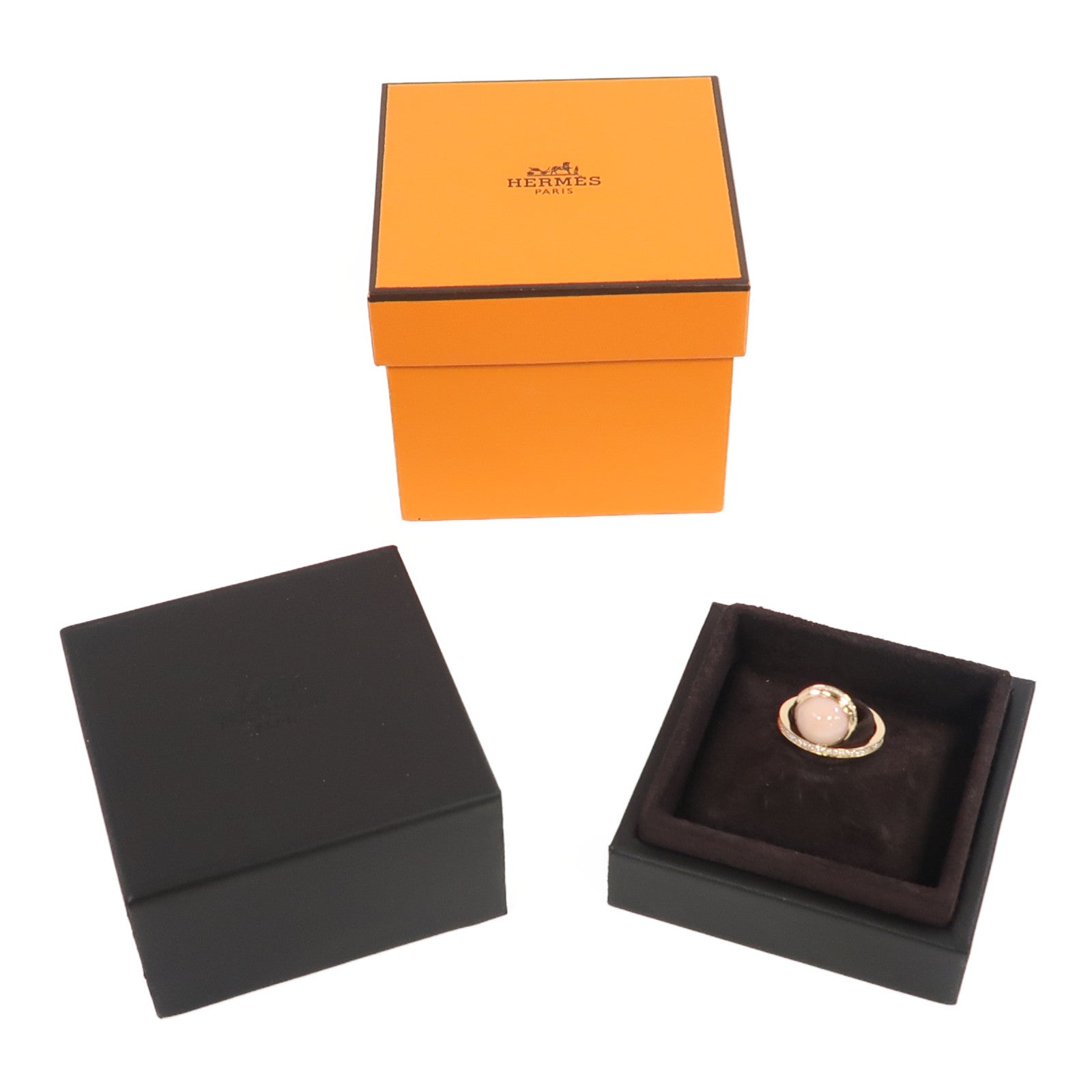 HERMES (PRICE DOWN) Diamond Ring US#6 18K Pink Gold