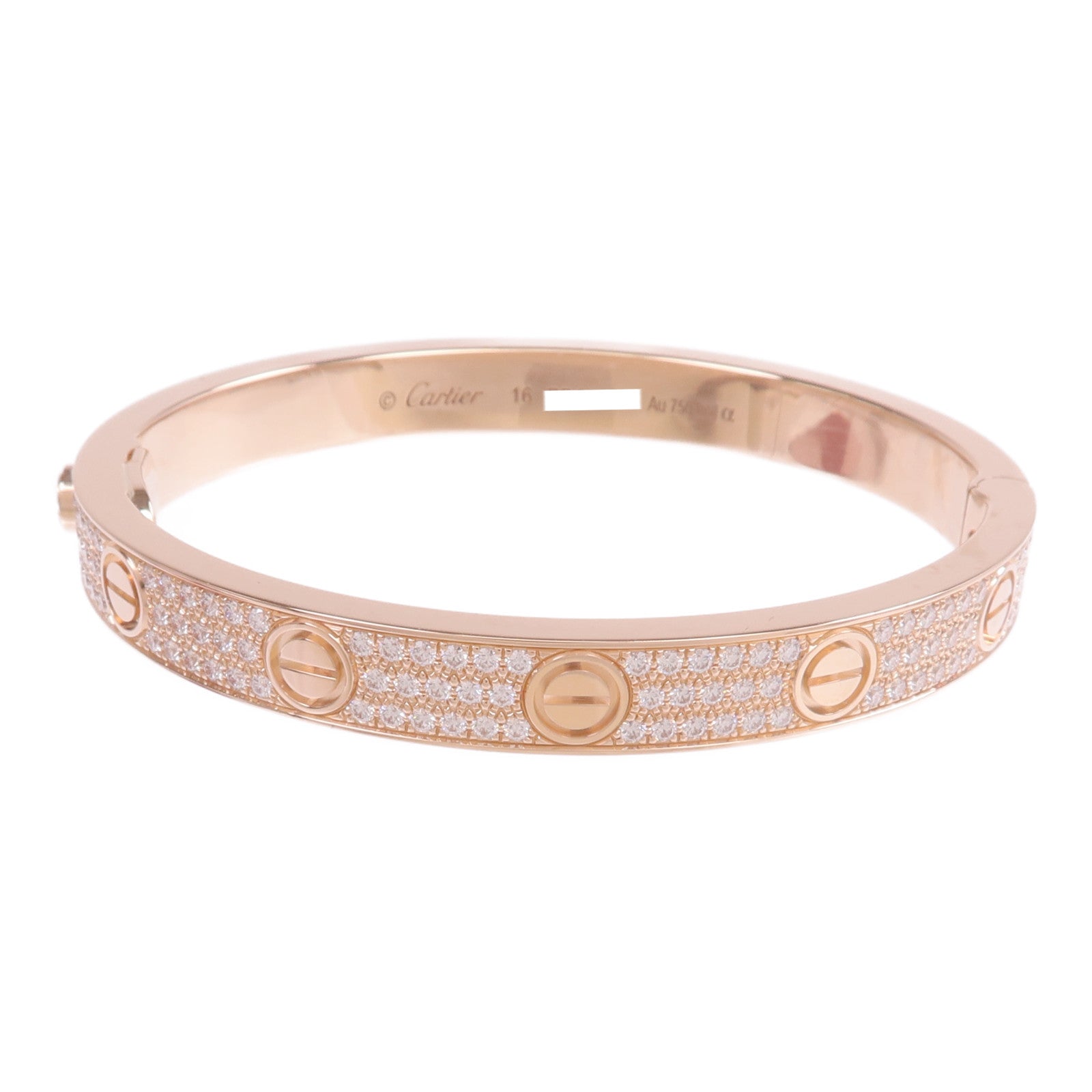 CARTIER 18K玫瑰金Love Bracelet Full Diamonds鑽石手鐲Cartier#16