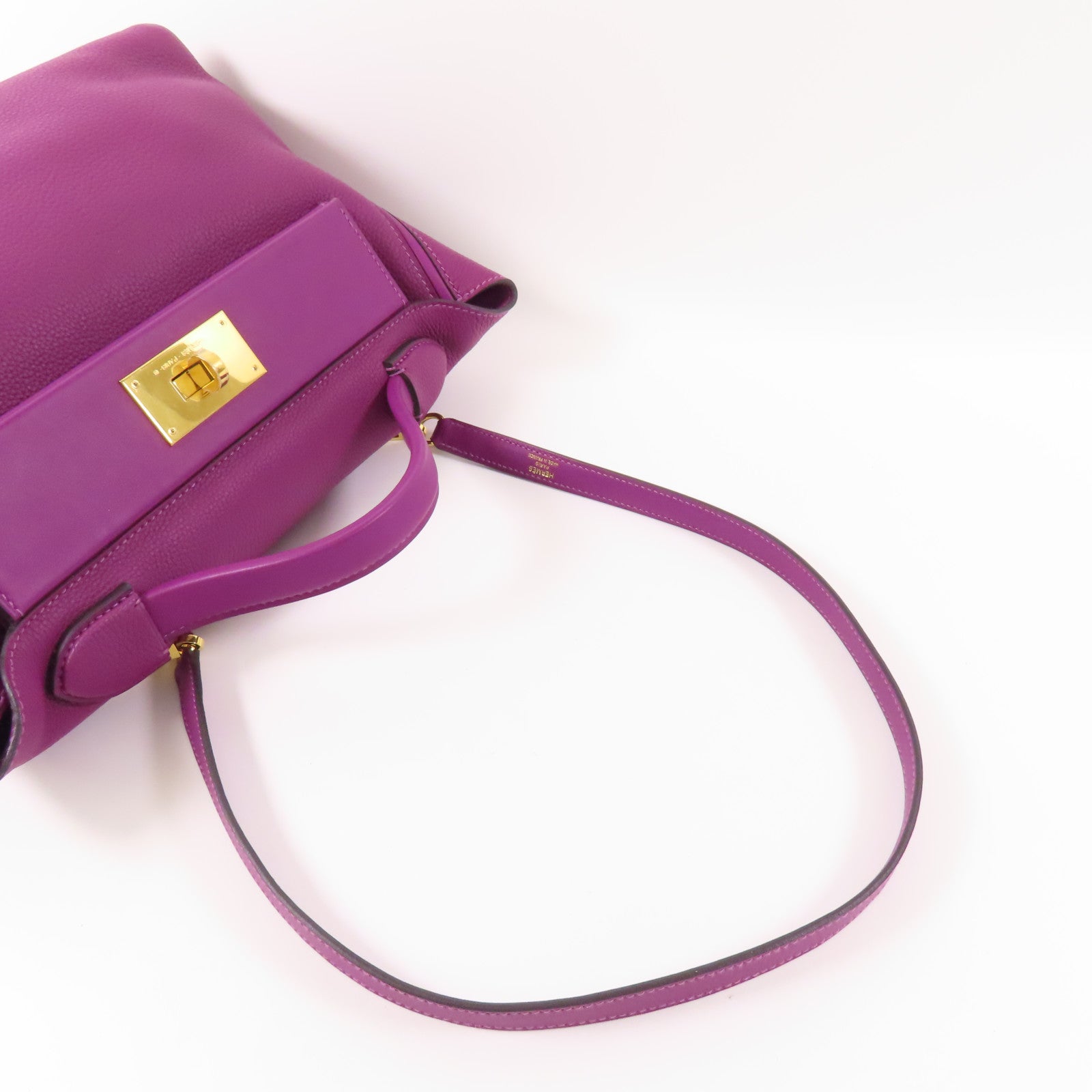 HERMES GHW 24/24 29CM 2 Way Bag Clemence Leather P9 Anemone
