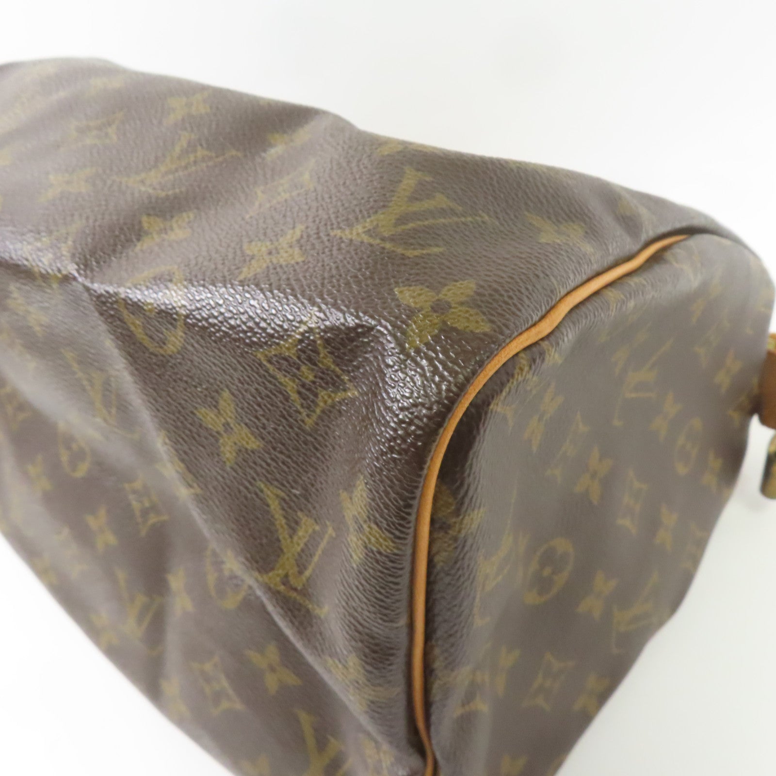 LOUIS VUITTON Monogram Speedy 30金扣手挽袋棕色