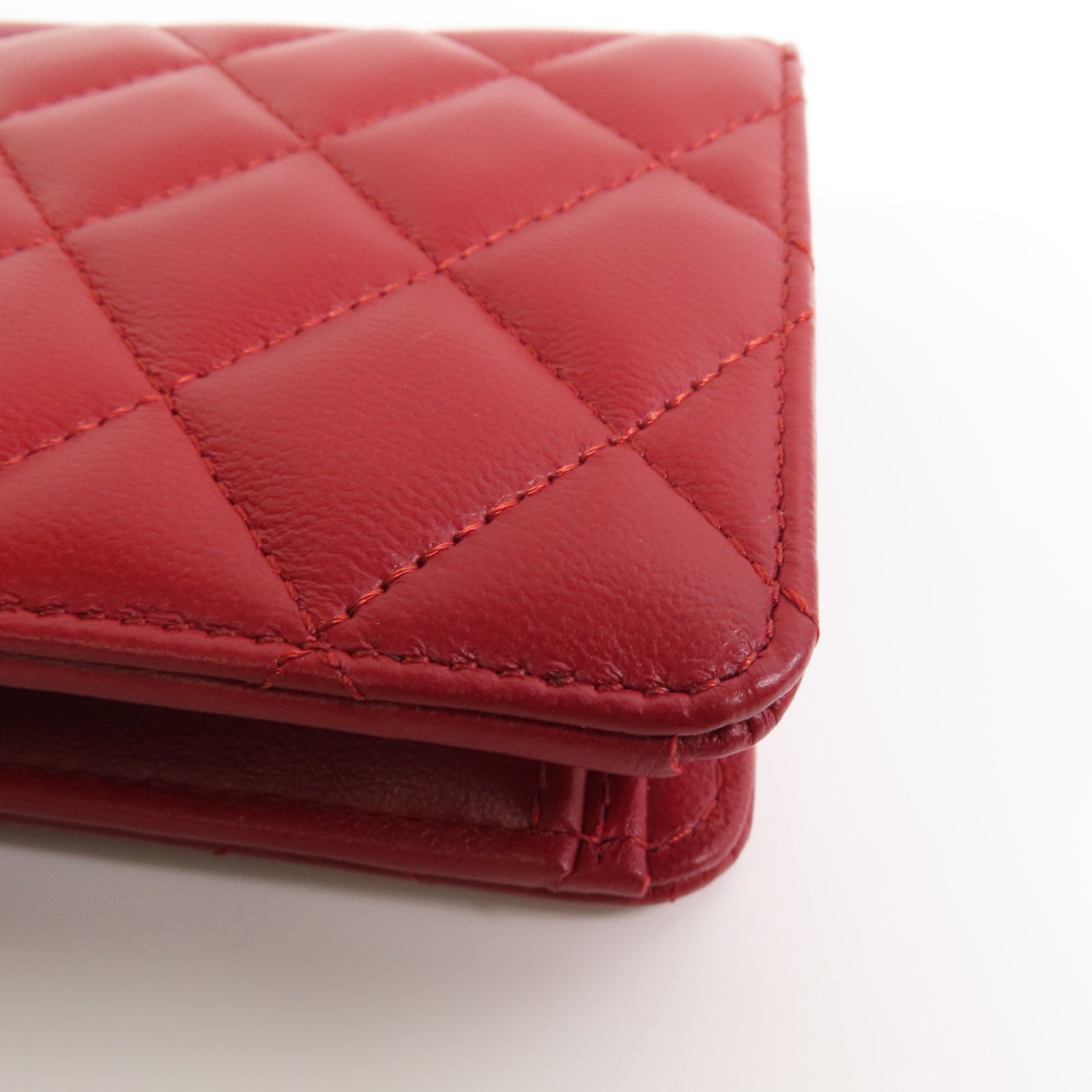 CHANEL 羊皮皮革Long Wallet銀扣長錢包