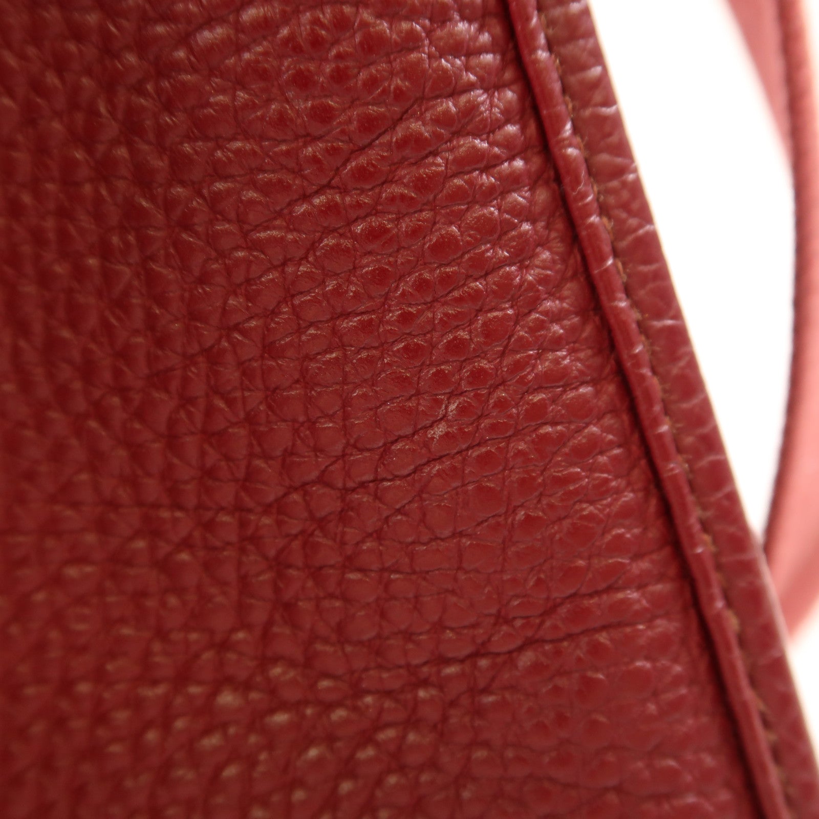 HERMES Clemence皮革Evelyne PM銀扣肩背袋Rubis