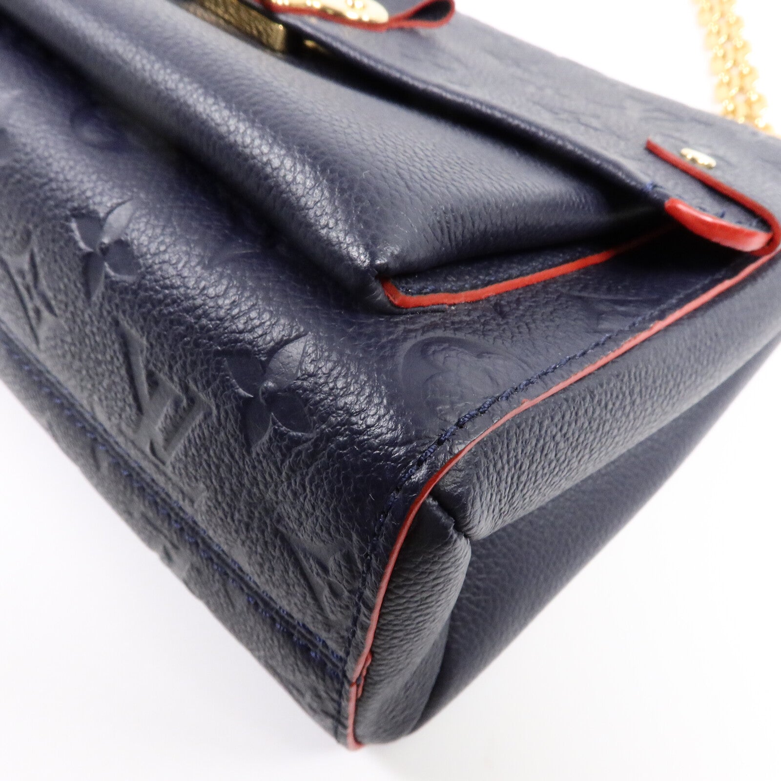 LOUIS VUITTON Monogram Empreinte Vavin PM肩背袋深藍色