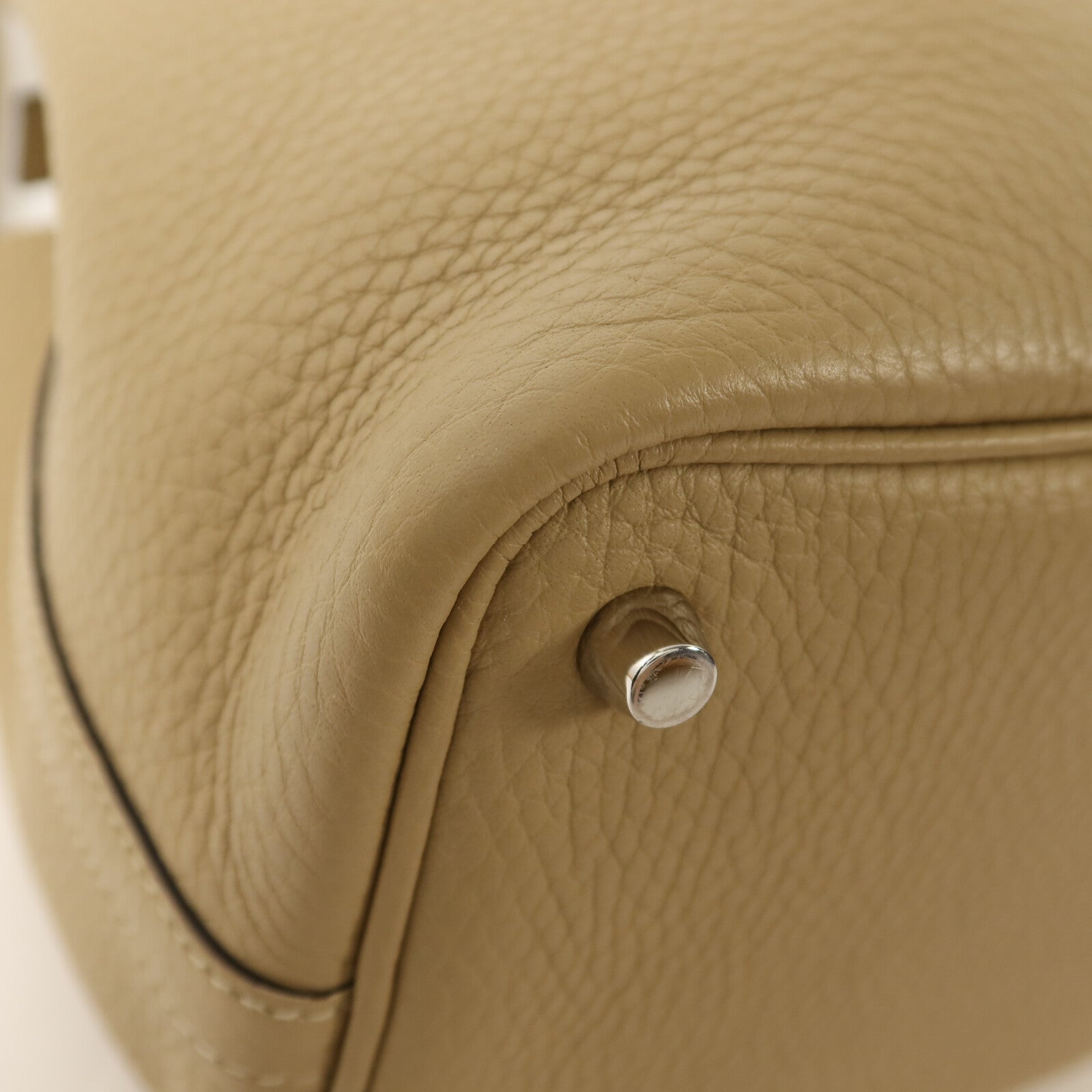 HERMES Clemence皮革Picotin PM銀扣手挽袋Trench