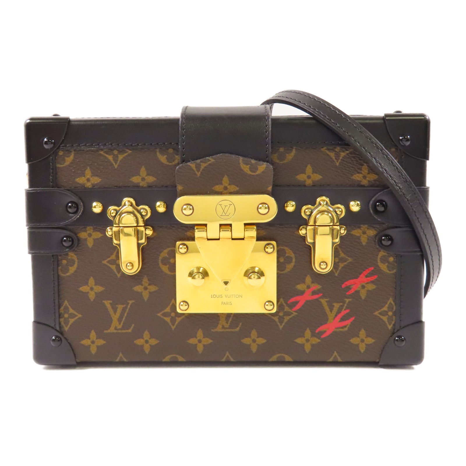 LOUIS VUITTON Monogram Petite Malle金扣肩背袋