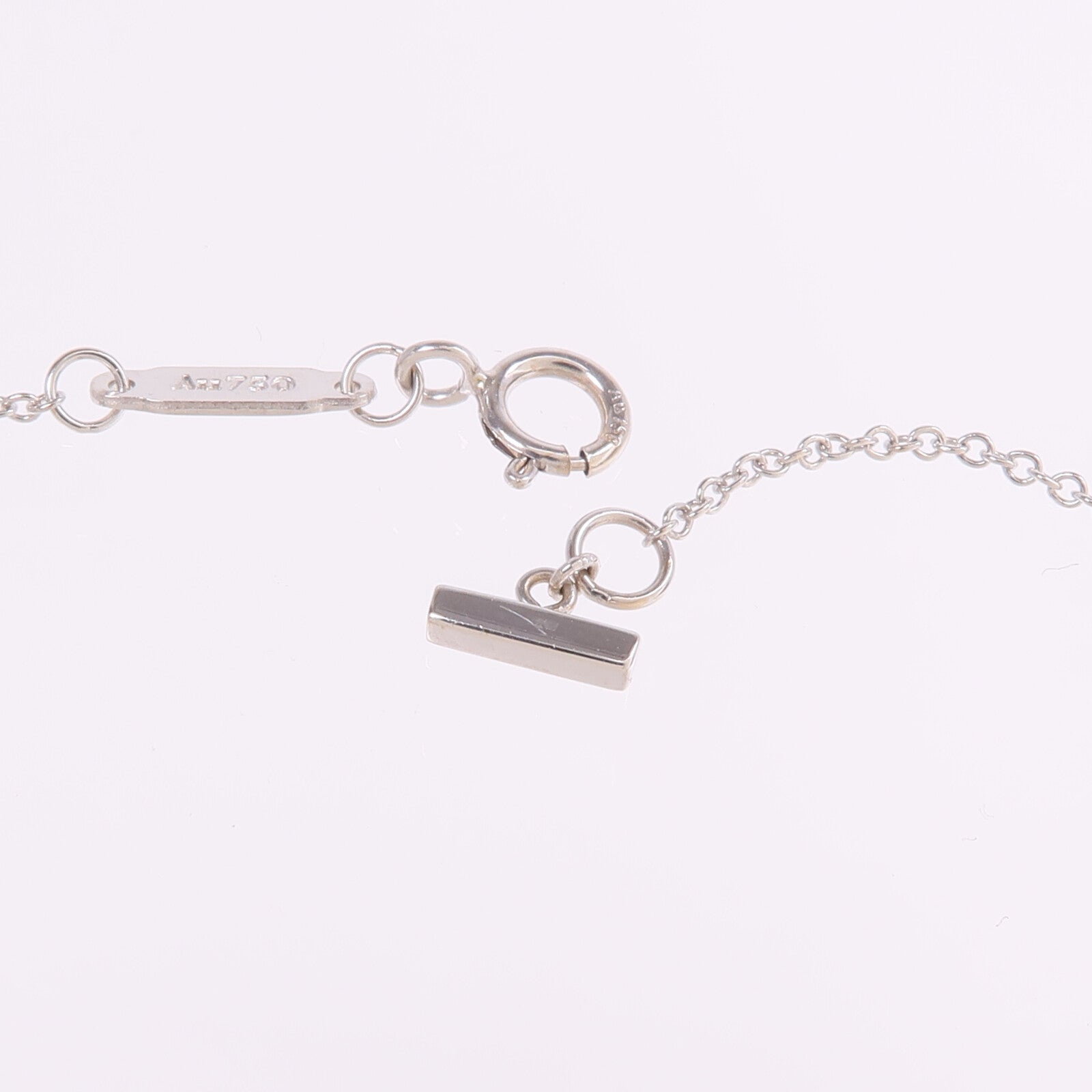TIFFANY＆CO 18K白金T Smile Necklace鑽石項鍊