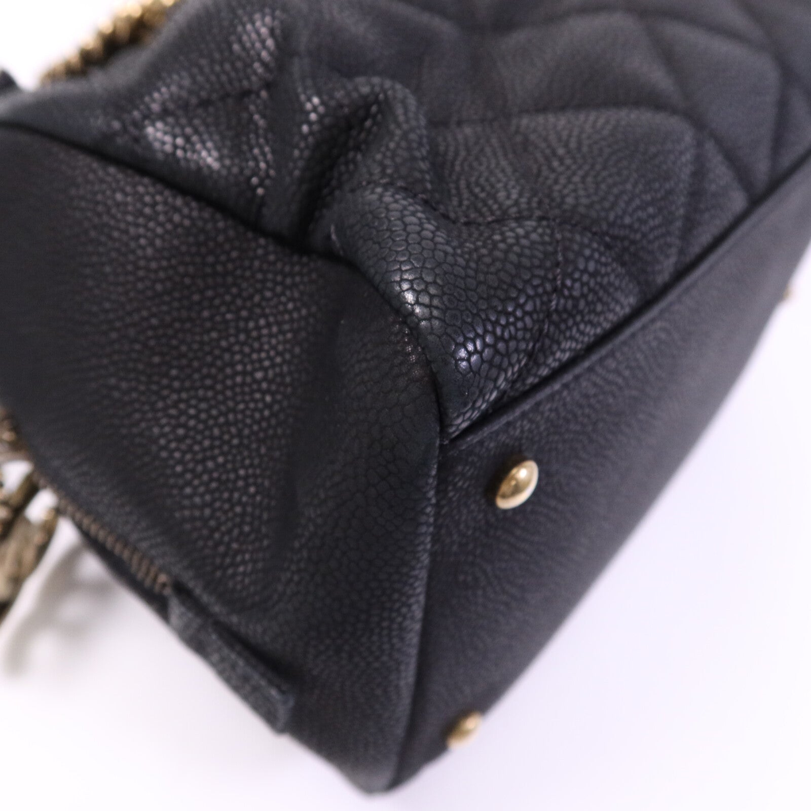 CHANEL 牛皮皮革2 Way Shoulder Bag金扣鏈帶手挽肩背兩用袋