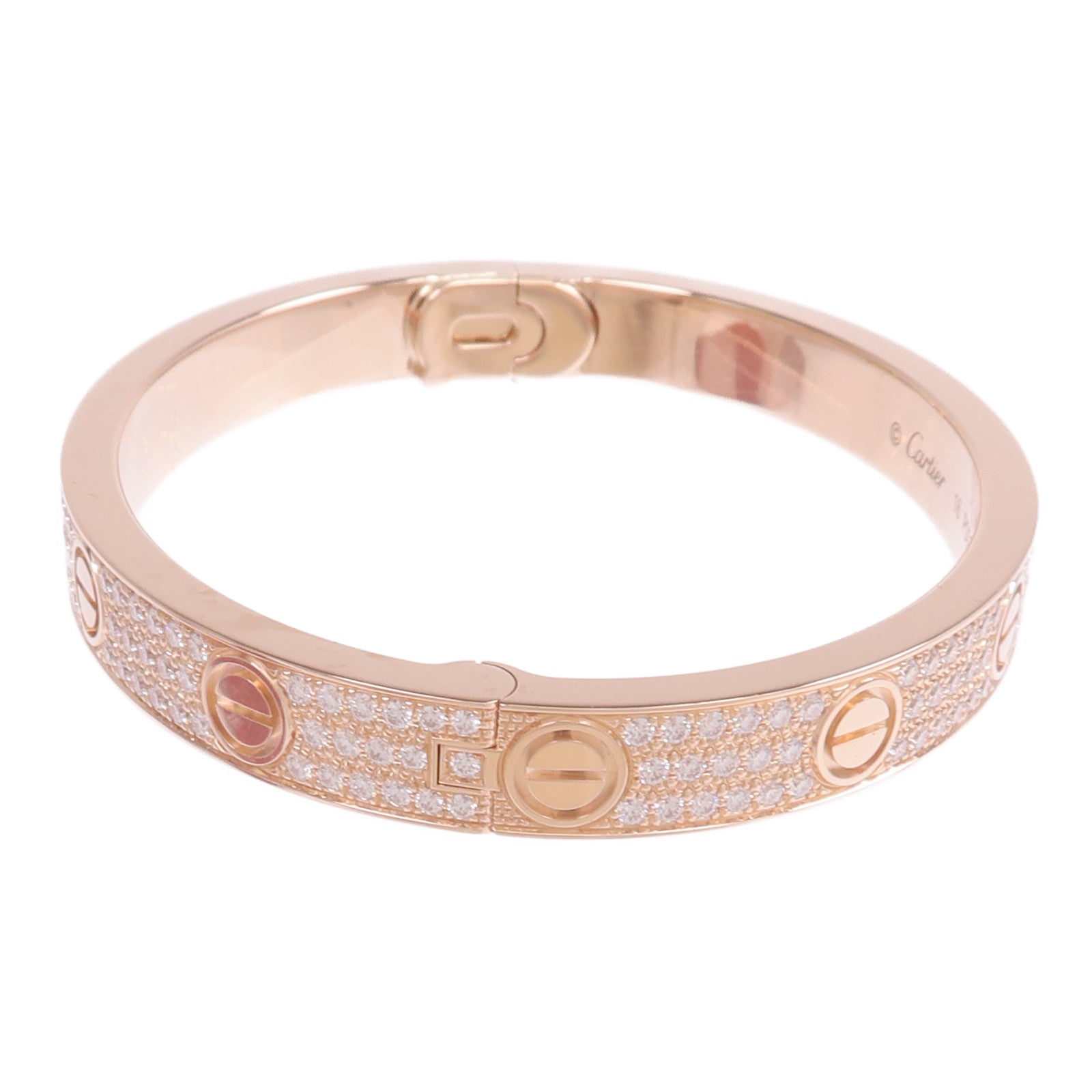 CARTIER 18K玫瑰金Love Bracelet Full Diamonds鑽石手鐲Cartier#16