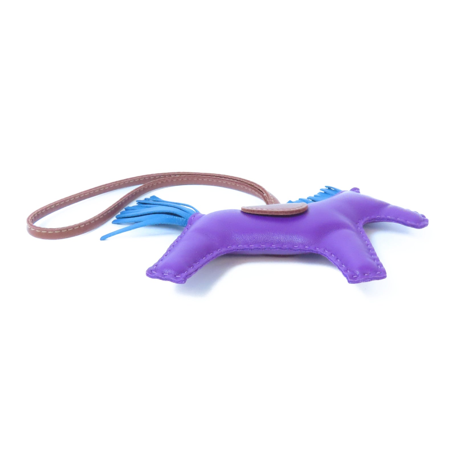 HERMES Milo皮革Rodeo掛飾Anemone/Izmir/紫色/藍色