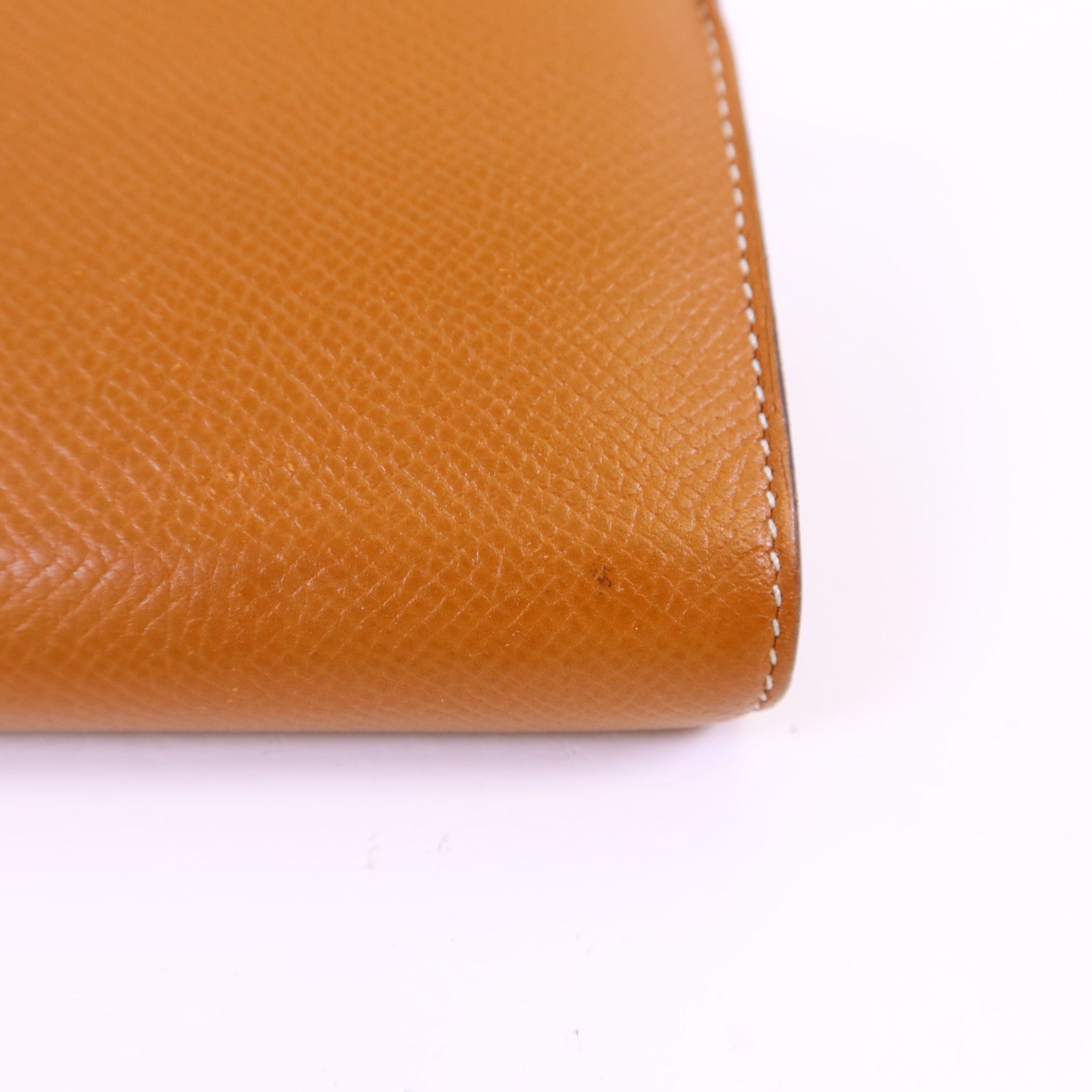 HERMES Epsom皮革Kelly Wallet銀扣長錢包Gold