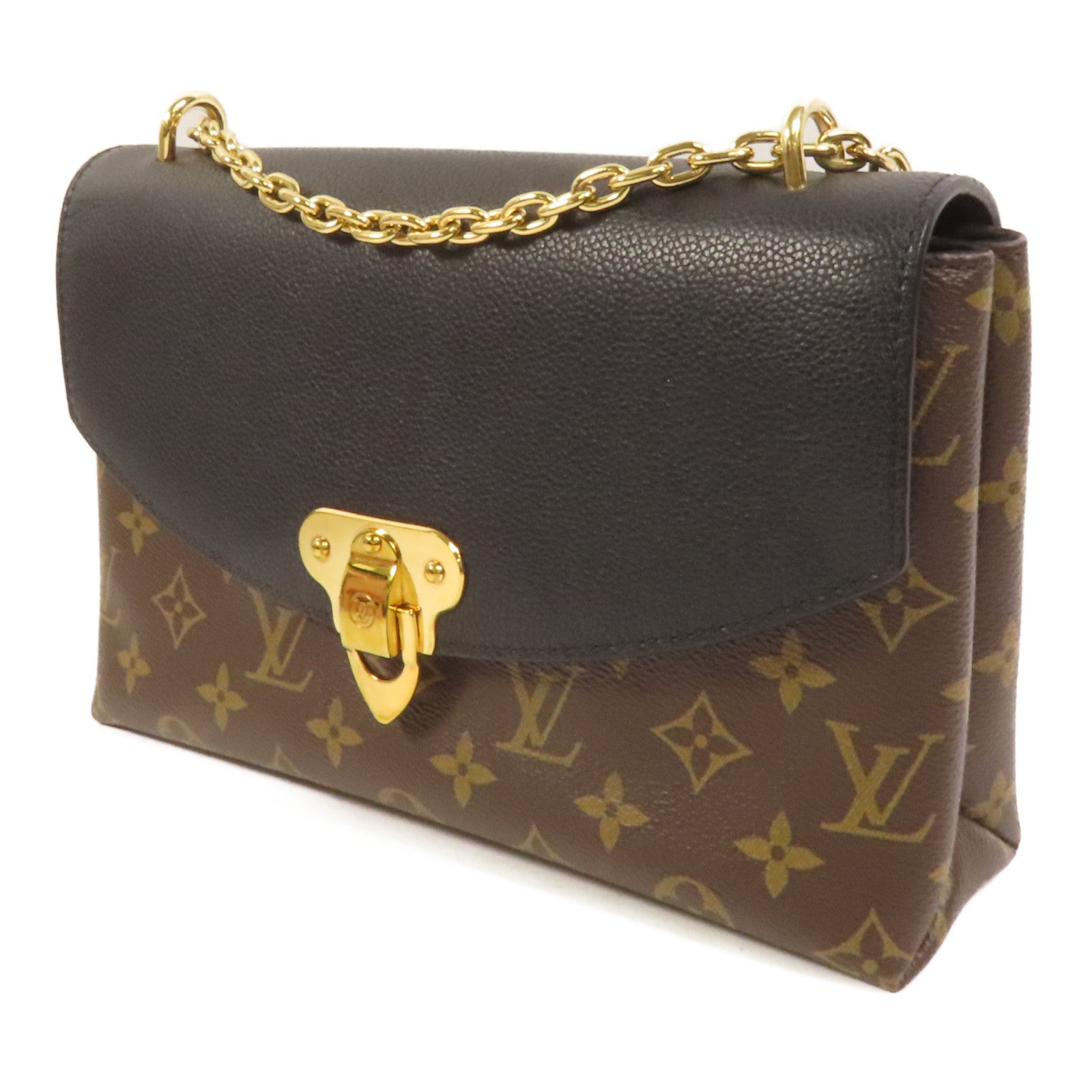 LOUIS VUITTON Monogram Saint Placide金扣肩背袋棕色/色