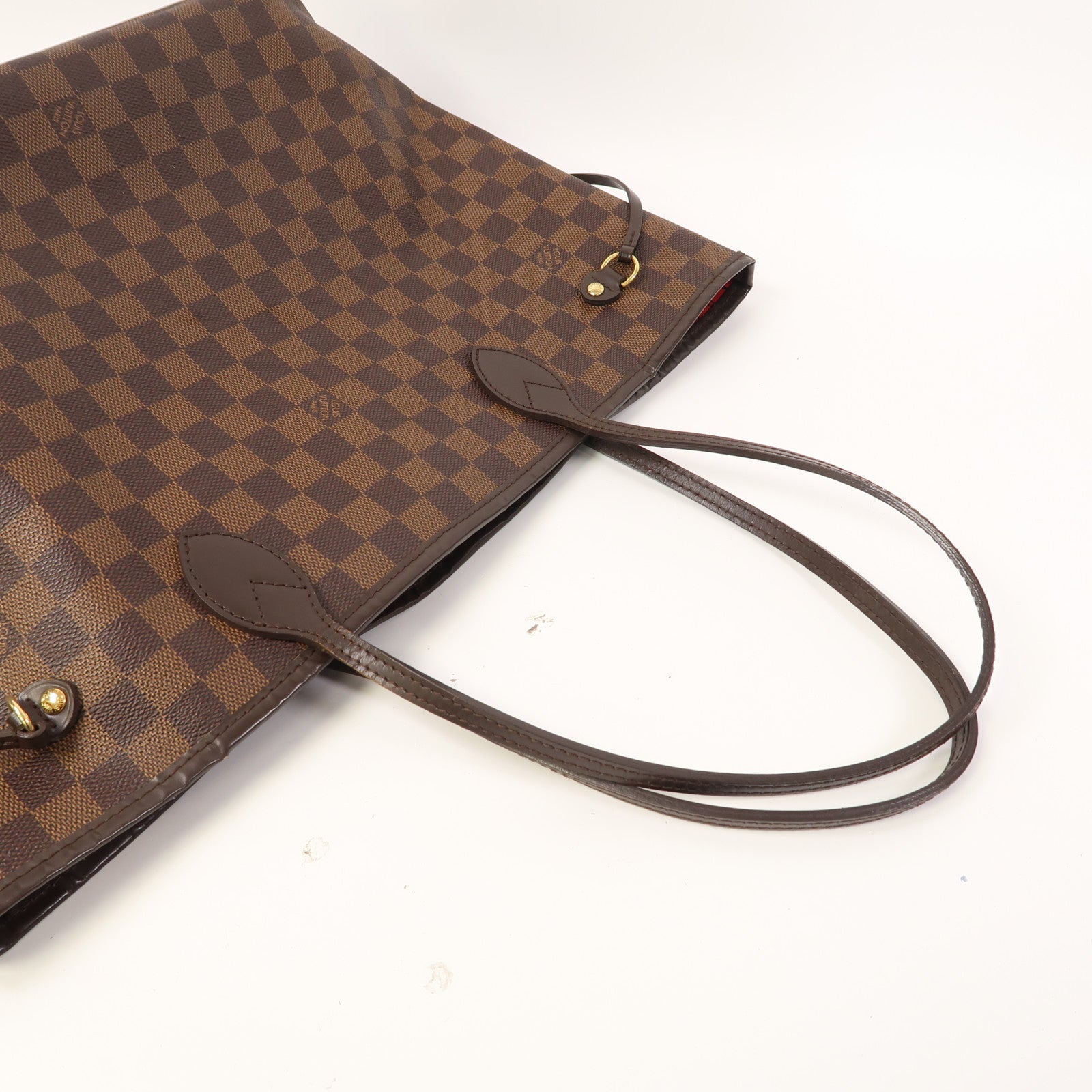 LOUIS VUITTON Damier Ebene Neverfull金扣肩背袋啡色