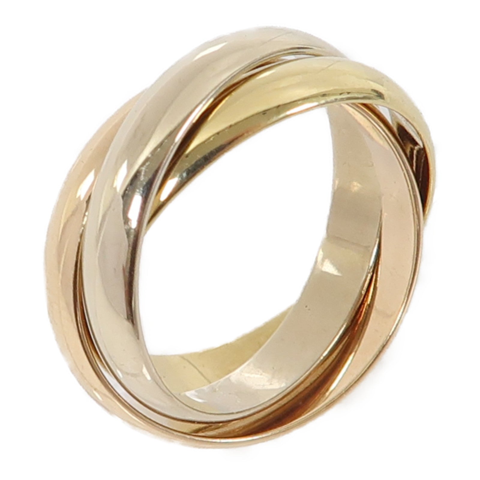 CARTIER 18K黃金/玫瑰金/白金Trinity Ring戒指Cartier#45/US#4