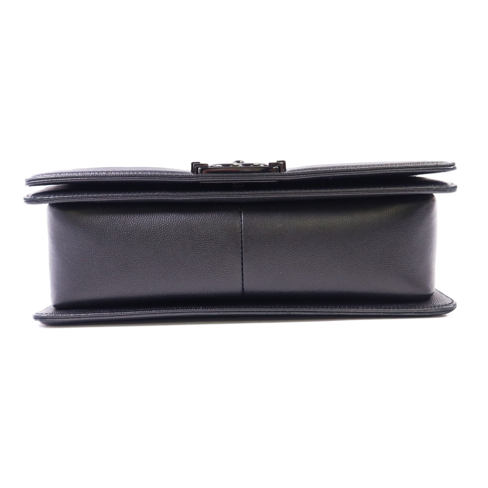 CHANEL 牛皮皮革Boy 25黑扣鏈帶肩背袋