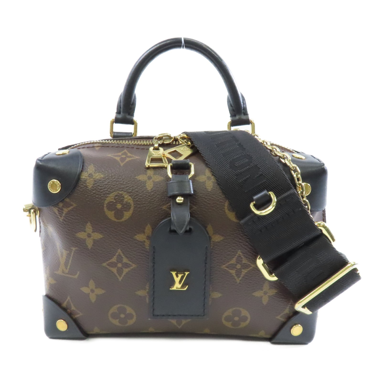 LOUIS VUITTON 【激減優惠】Monogram Petite Malle Souple金扣手挽肩背兩用袋啡色