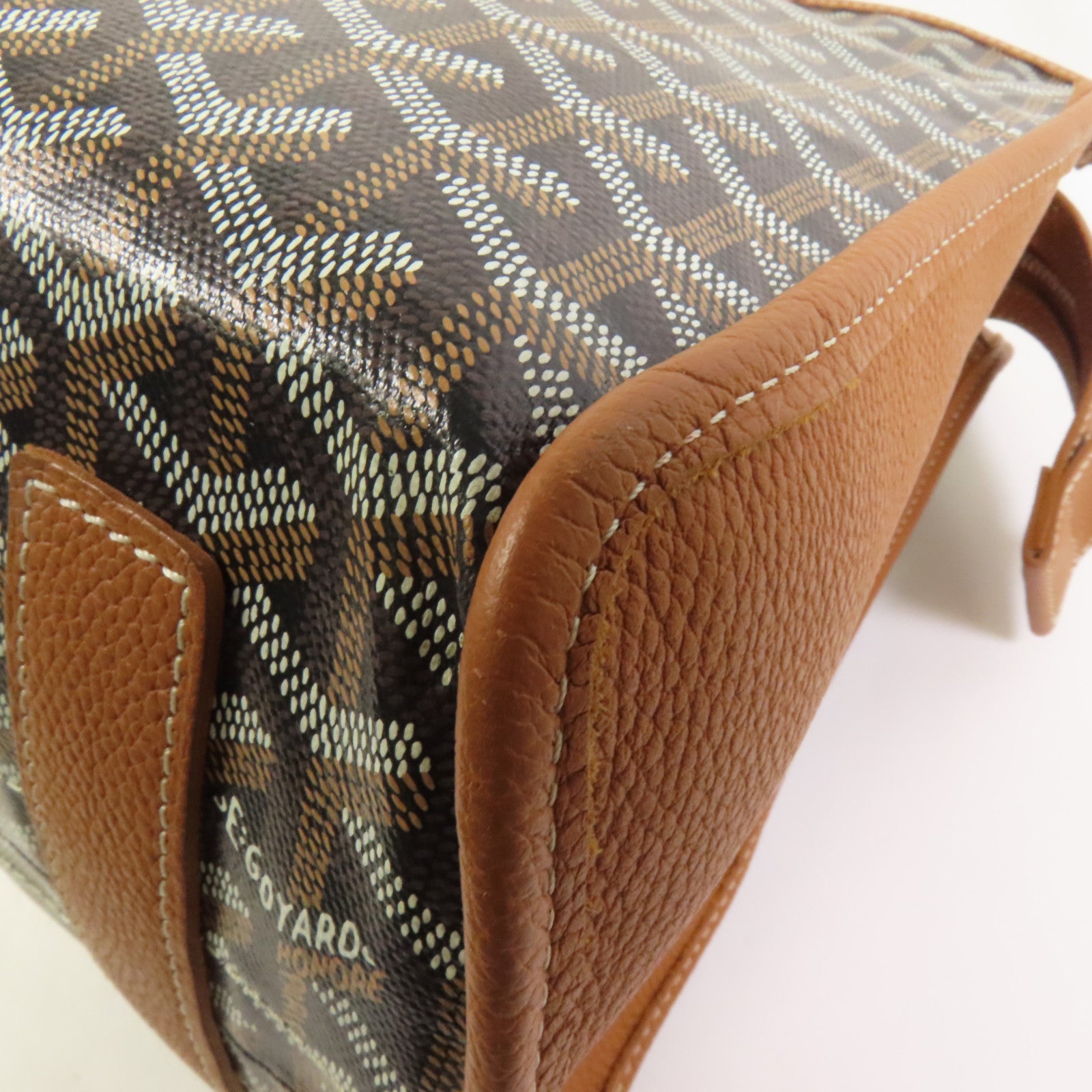 GOYARD 塗層帆布Hardy PM銀扣手挽袋