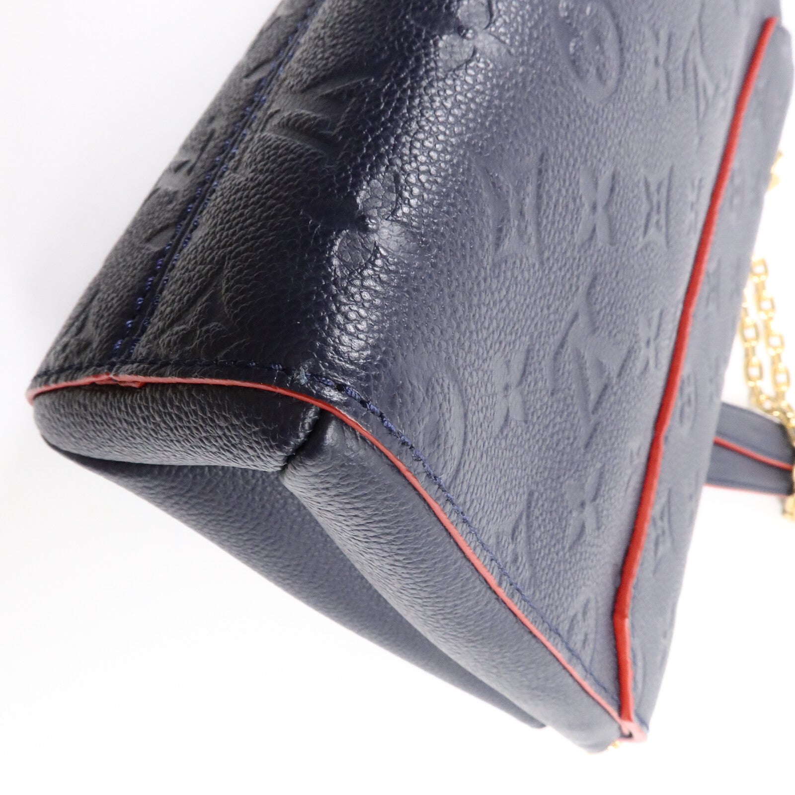 LOUIS VUITTON Monogram Empreinte Vavin PM肩背袋深藍色