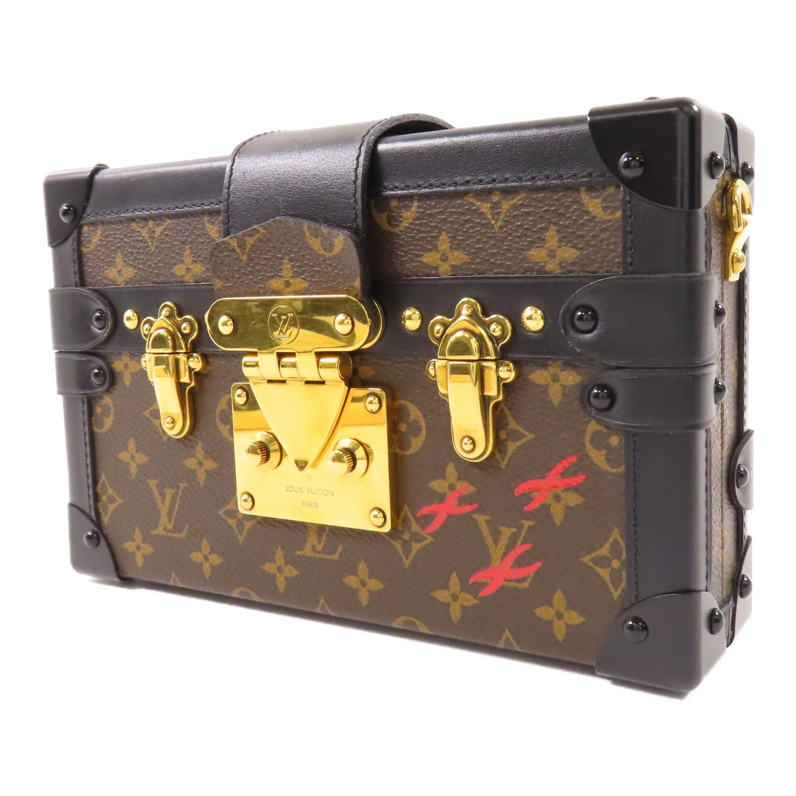 LOUIS VUITTON Monogram Petite Malle金扣肩背袋