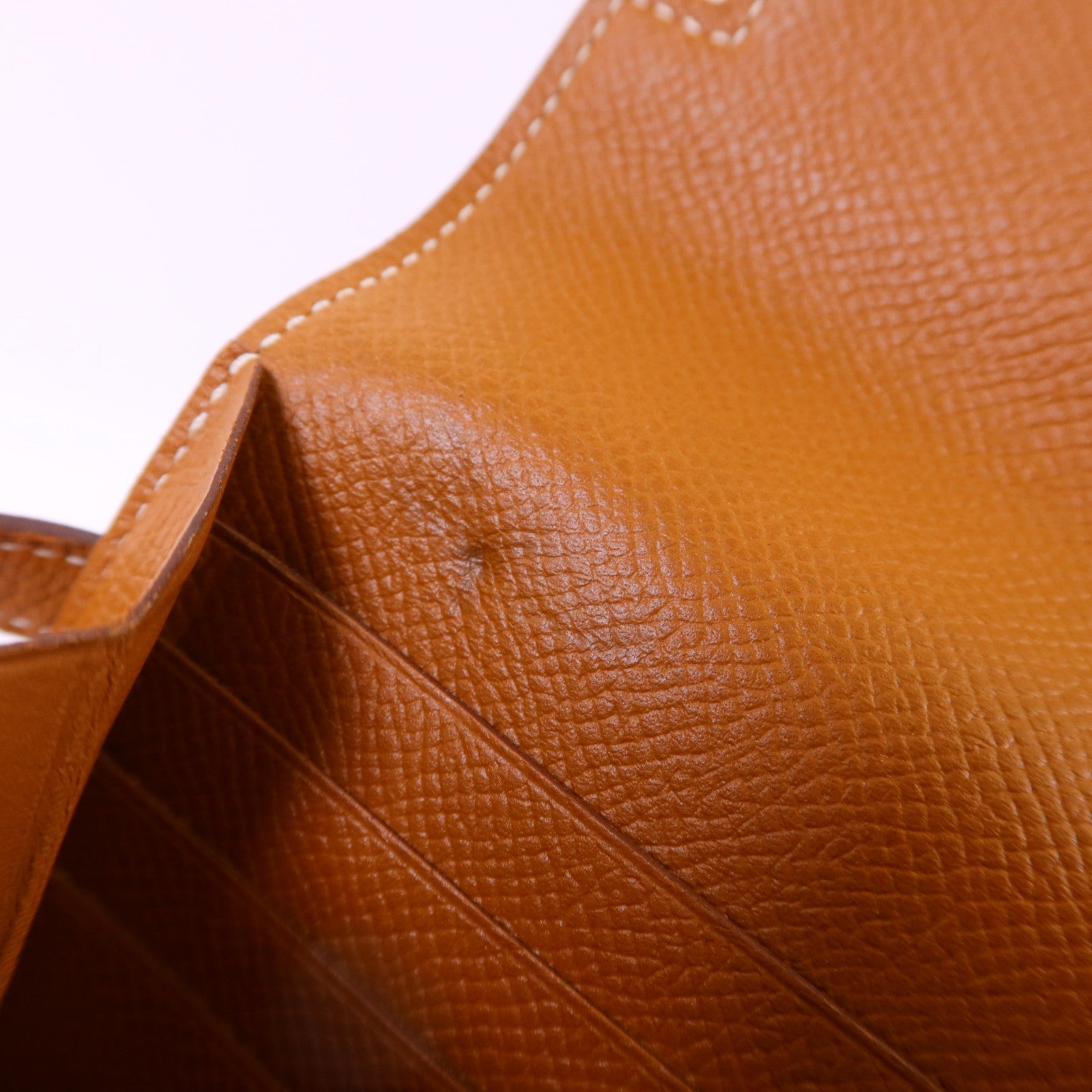 HERMES Epsom皮革Kelly Wallet銀扣長錢包Gold