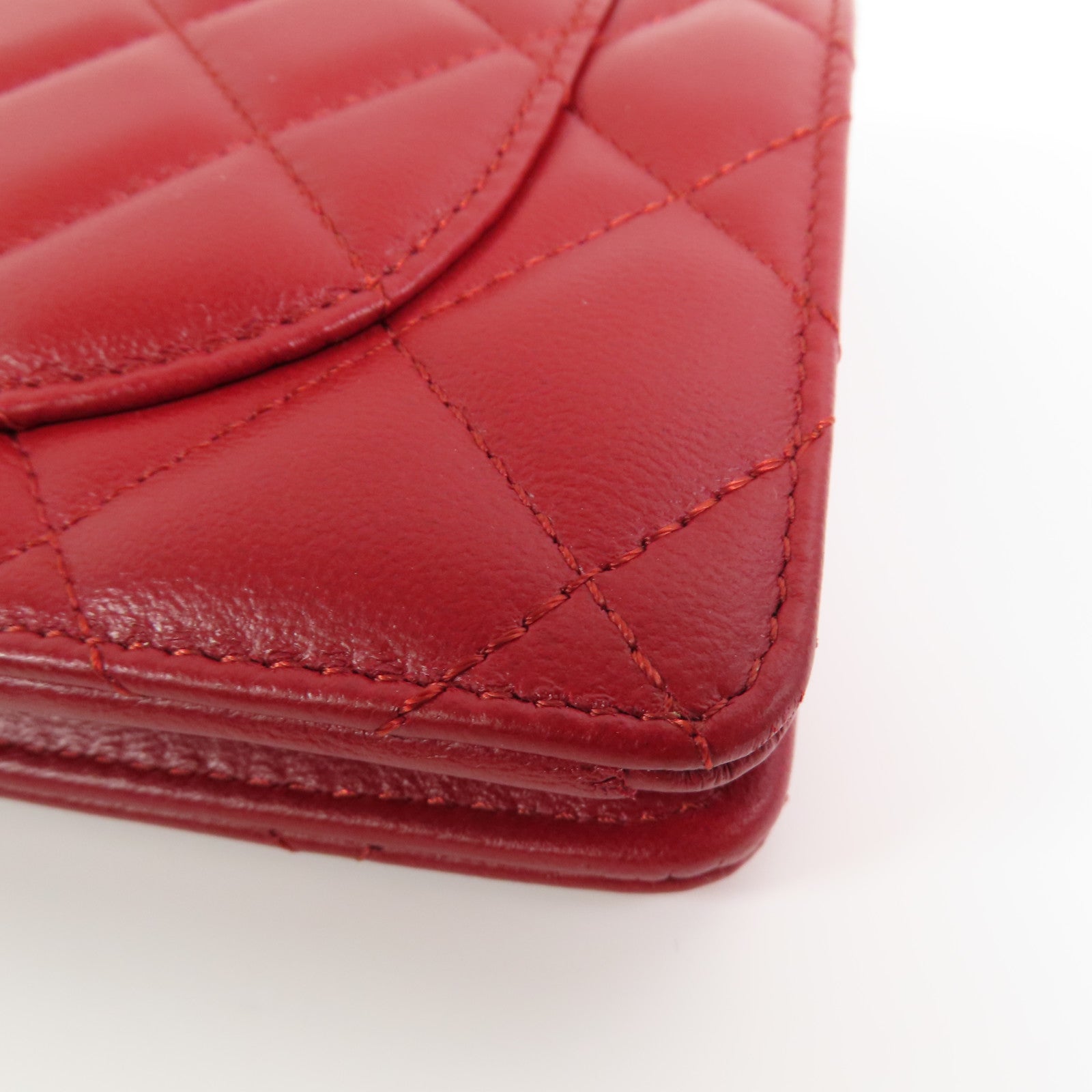 CHANEL 羊皮皮革Long Wallet銀扣長錢包