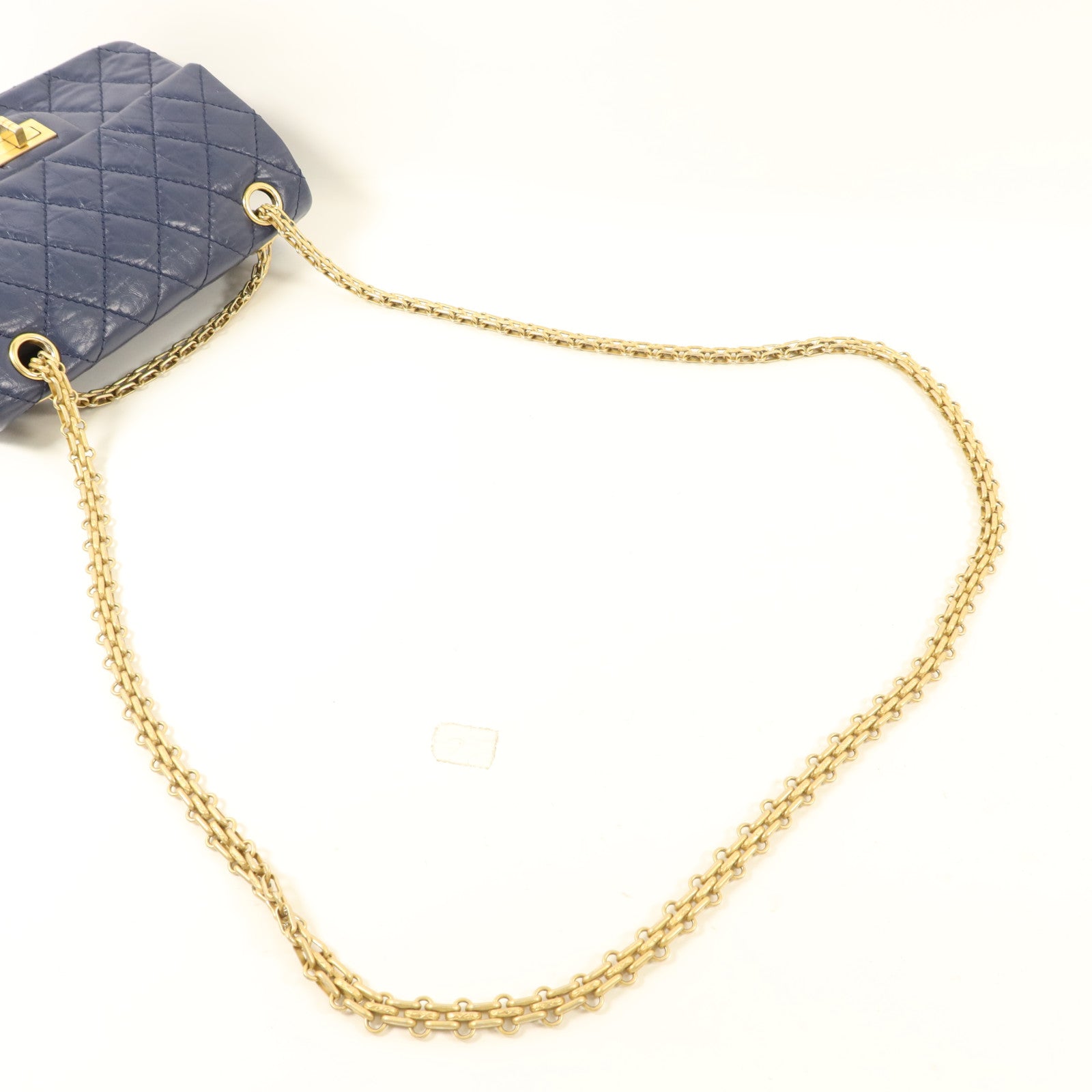 CHANEL 牛皮皮革2.55金扣鏈帶肩背袋
