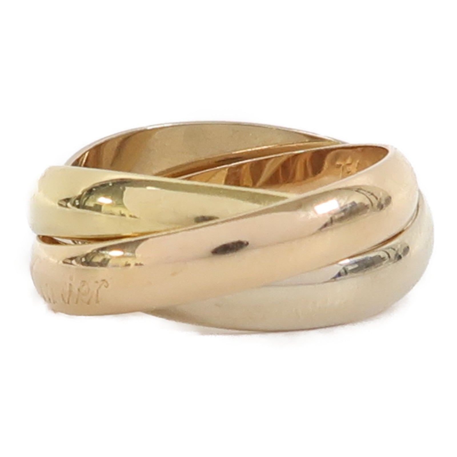 CARTIER 18K黃金/玫瑰金/白金Trinity Ring戒指Cartier#45/US#4