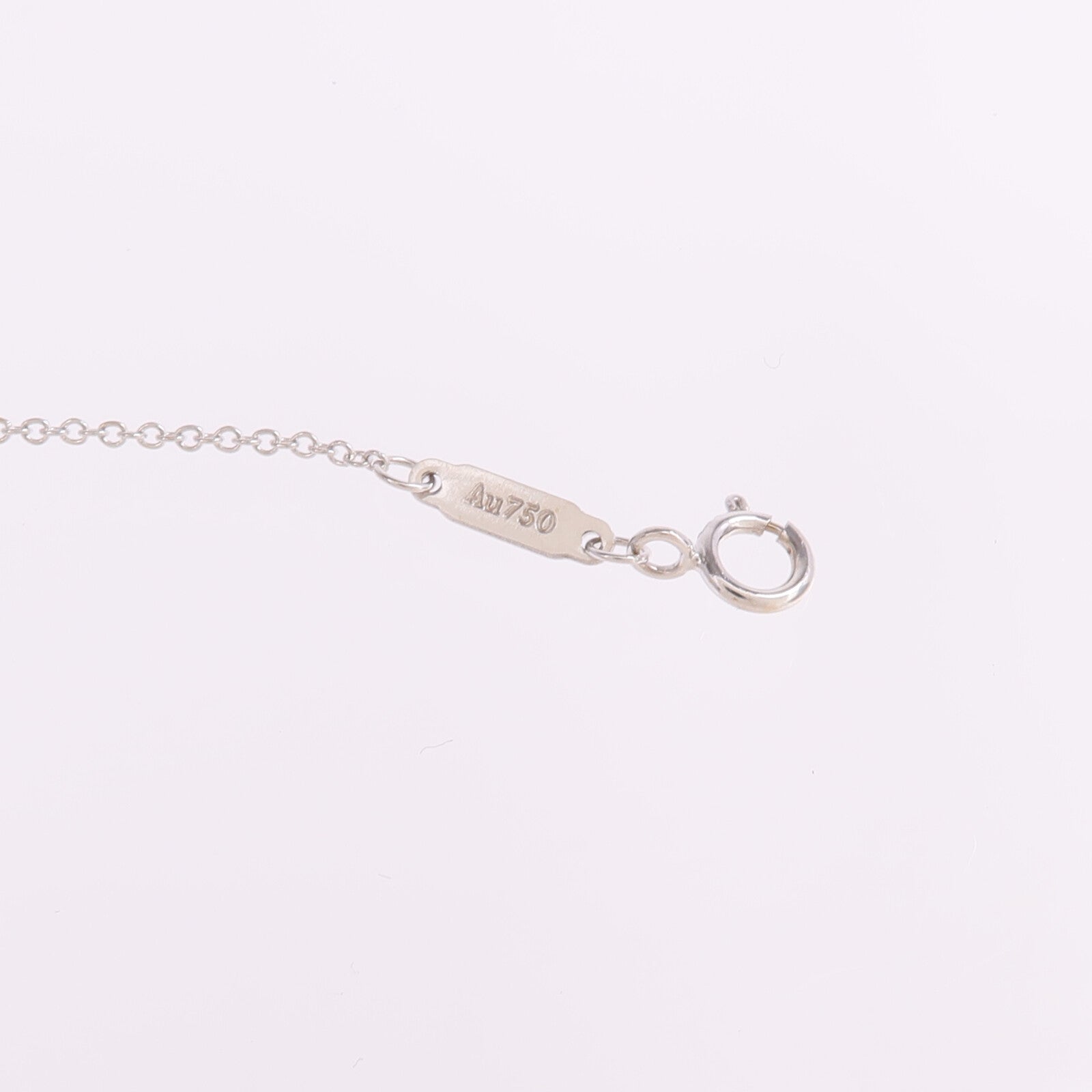 TIFFANY＆CO 18K白金T Smile Necklace鑽石項鍊