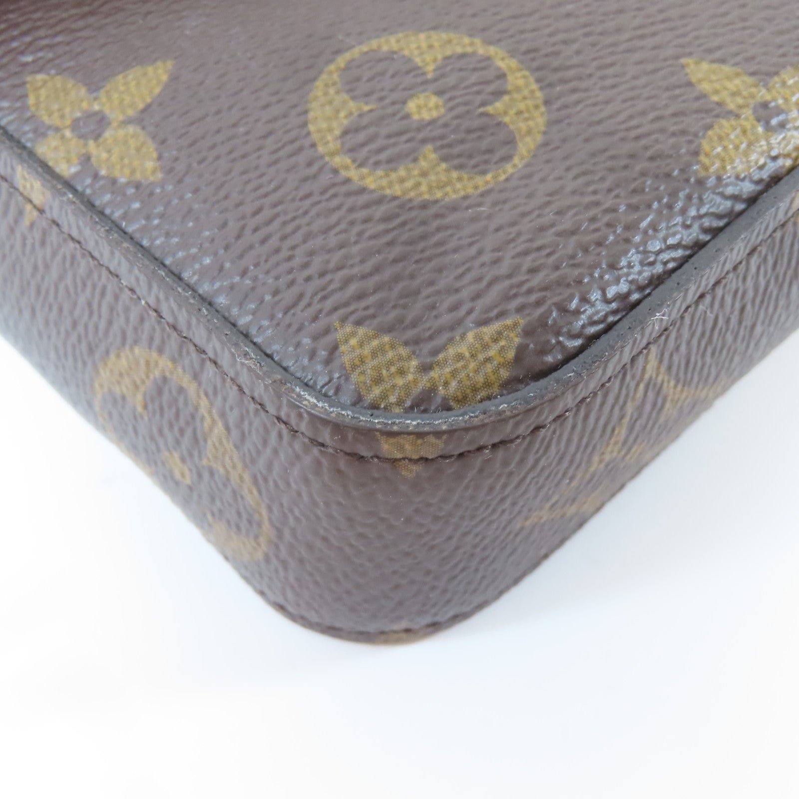 LOUIS VUITTON Monogram Pochette Felicie金扣鏈帶肩背袋啡色