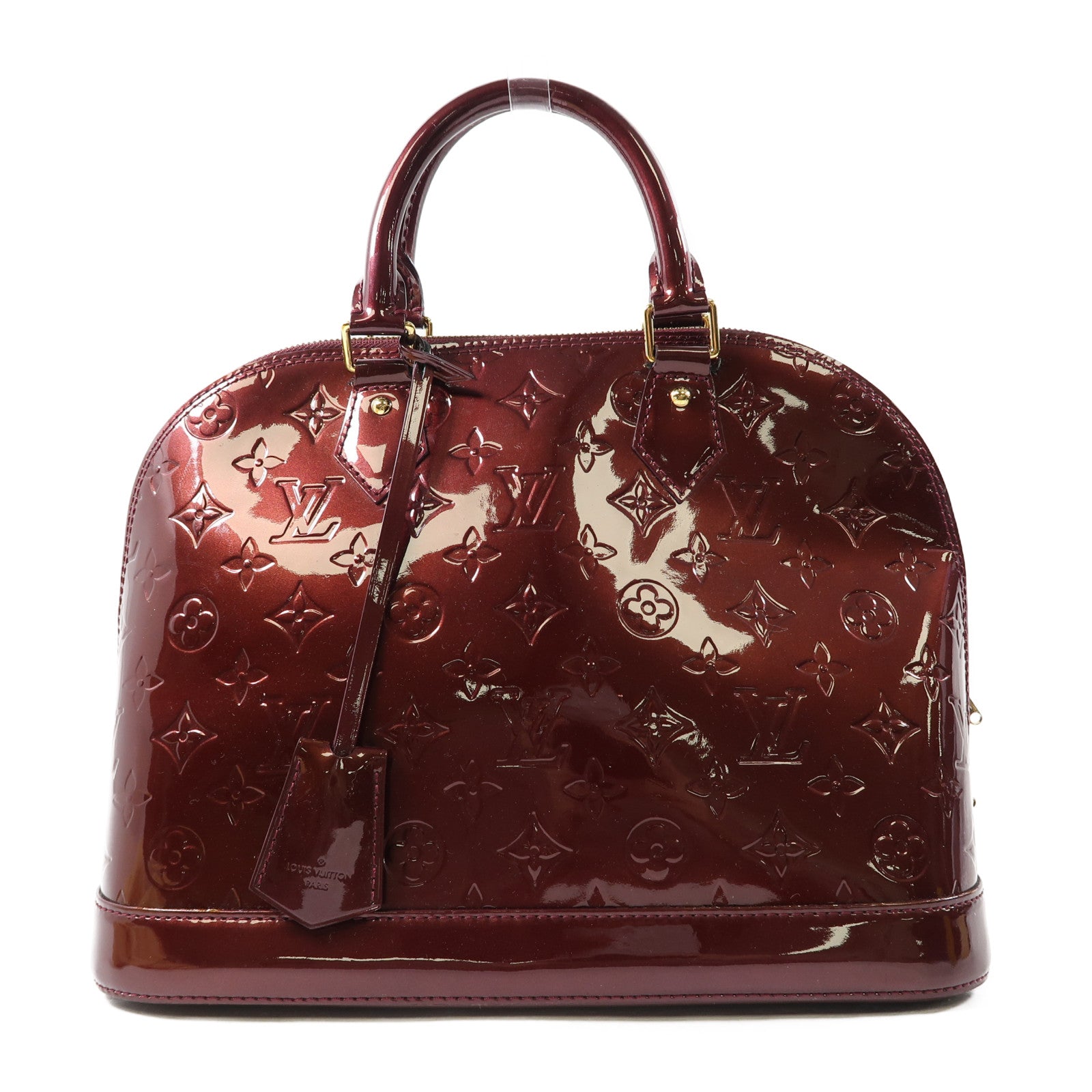 LOUIS VUITTON Vernis Alma金扣手挽袋紅色