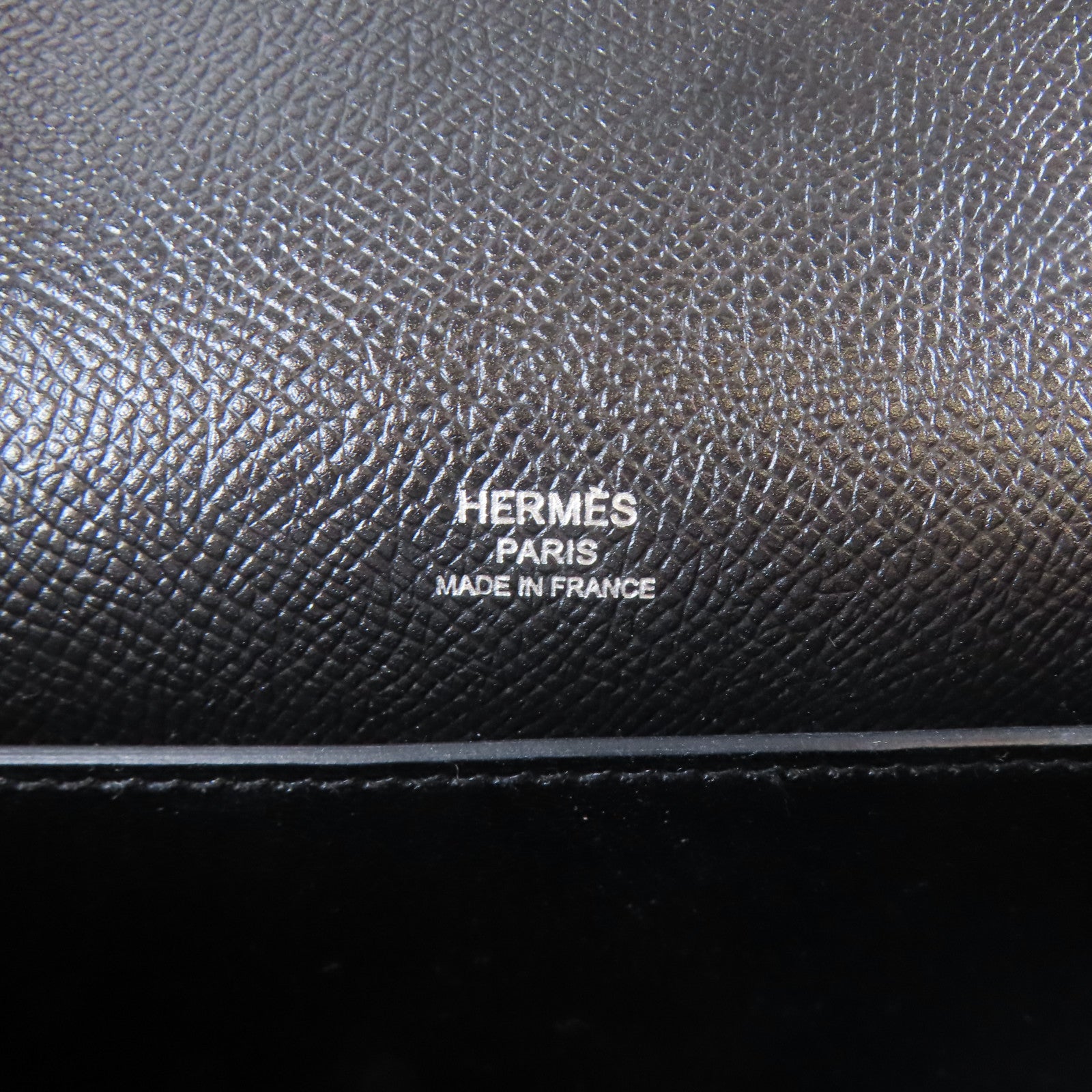 HERMES Epsom皮革Octogone 23銀扣肩背袋Noir/經典黑色