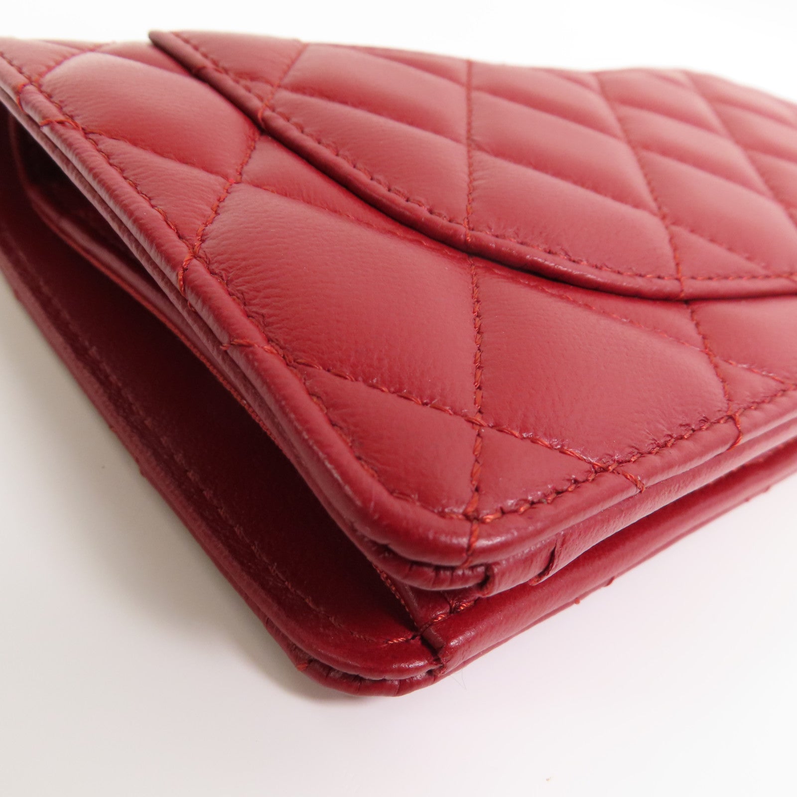 CHANEL 羊皮皮革Long Wallet銀扣長錢包
