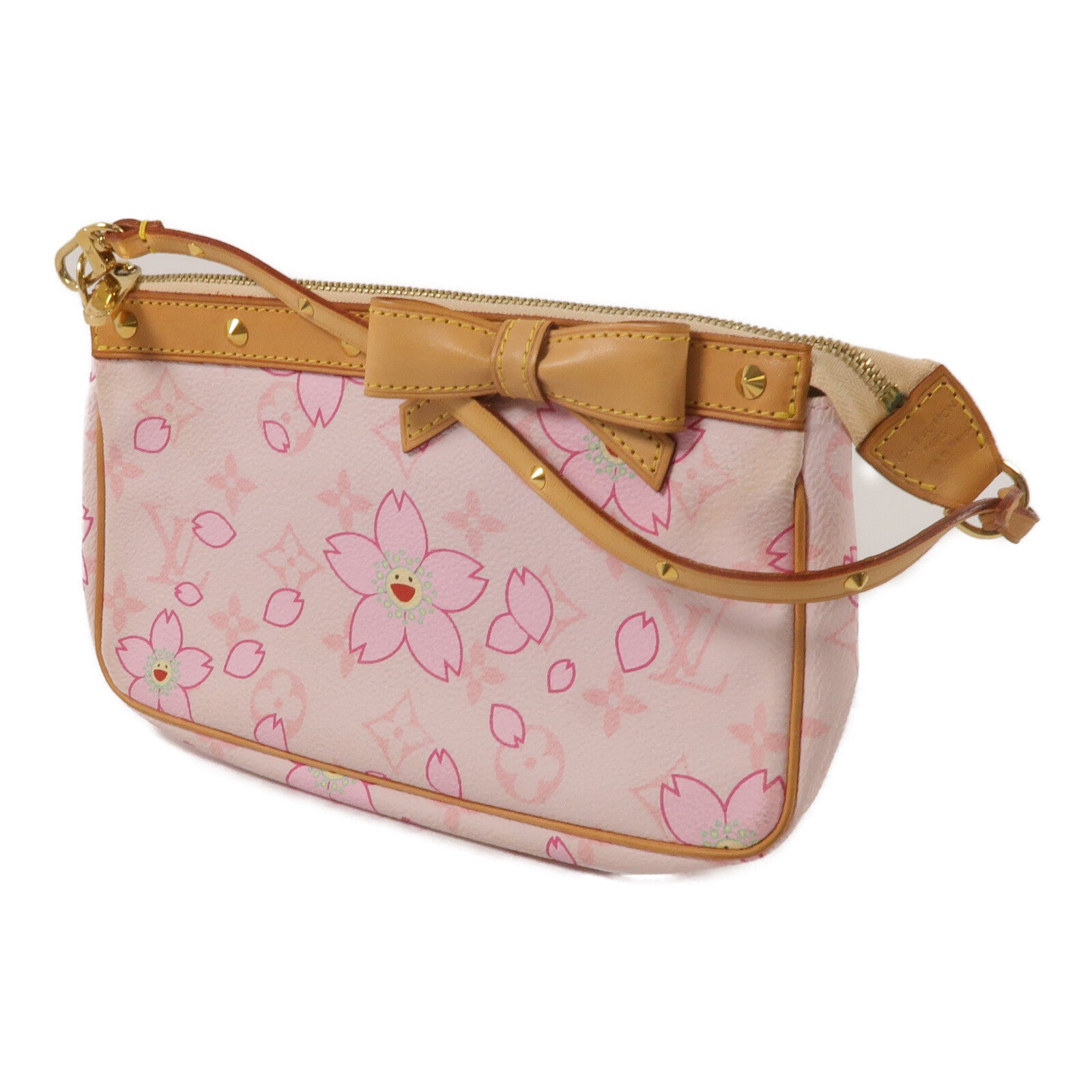 LOUIS VUITTON Monogram/Vachetta Cherry Blossom Pochette Accessoires