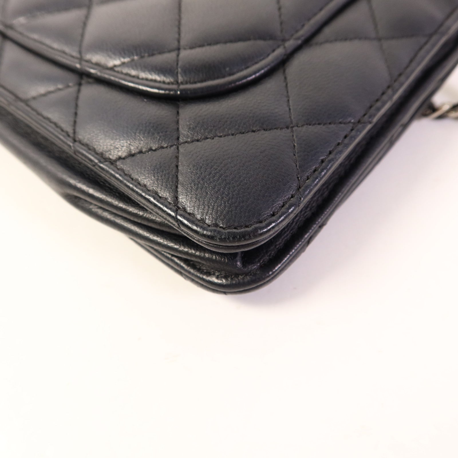 CHANEL 皮革WOC Wallet On Chain銀扣鏈帶肩背袋