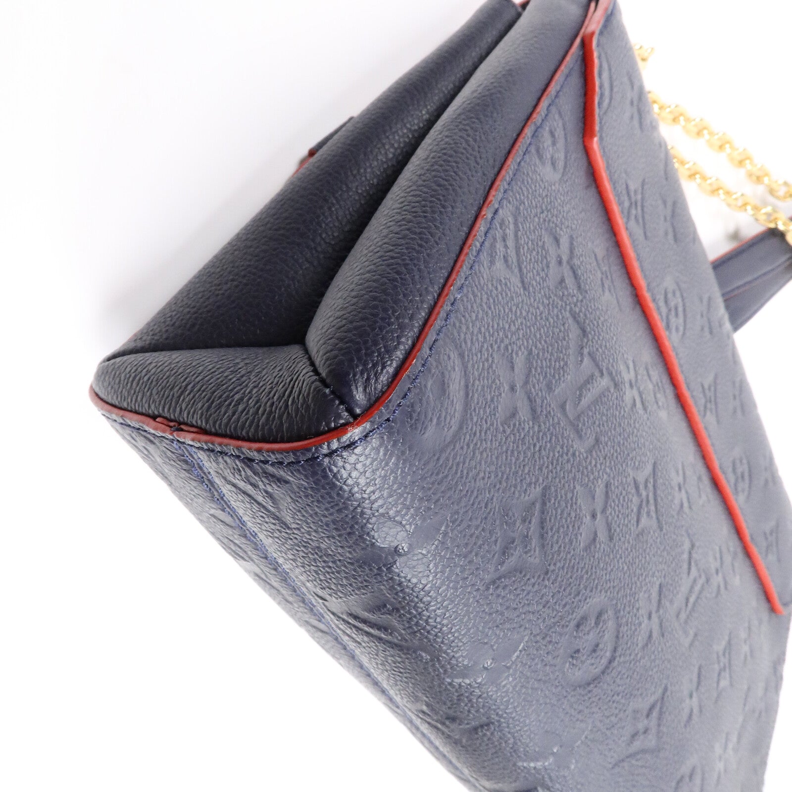LOUIS VUITTON Monogram Empreinte Vavin PM肩背袋深藍色