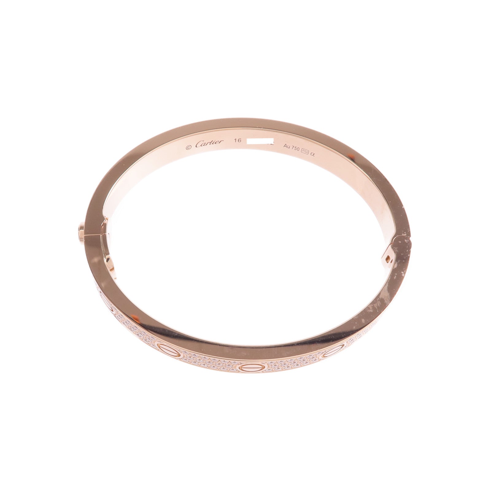 CARTIER 18K玫瑰金Love Bracelet Full Diamonds鑽石手鐲Cartier#16