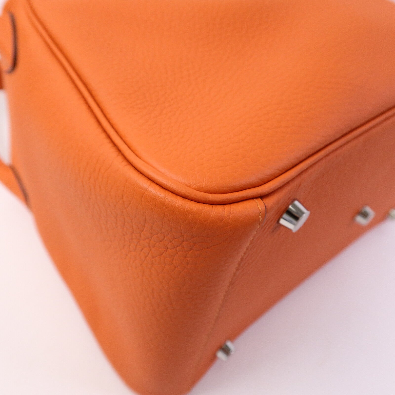 HERMES Clemence皮革Lindy 30手挽肩背兩用袋Orange Poppy