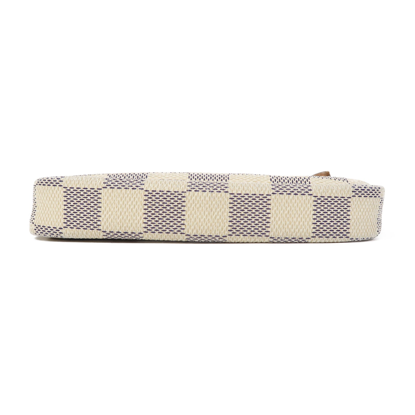 LOUIS VUITTON Damier Azur Mini Pochette Accessoires金扣手拿包白色/藍色