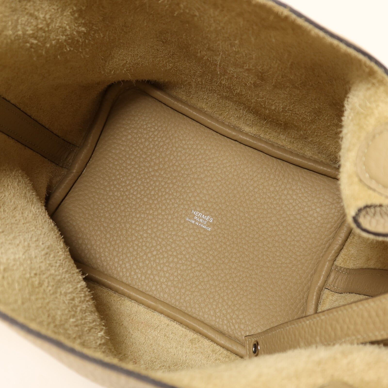 HERMES Clemence皮革Picotin PM銀扣手挽袋Trench