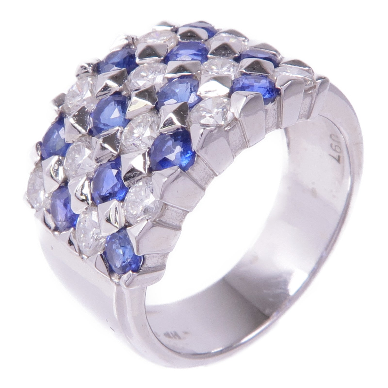 JEWELRY 【激減優惠】18K白金Sapphire Diamond Ring藍寶石/鑽石戒指US#5.75