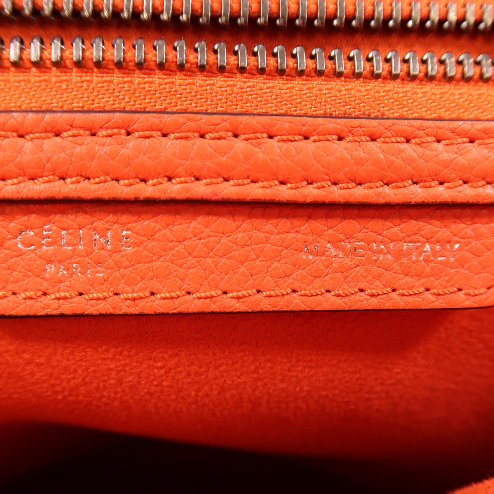 CELINE 牛皮皮革Mini Luggage銀扣手挽袋