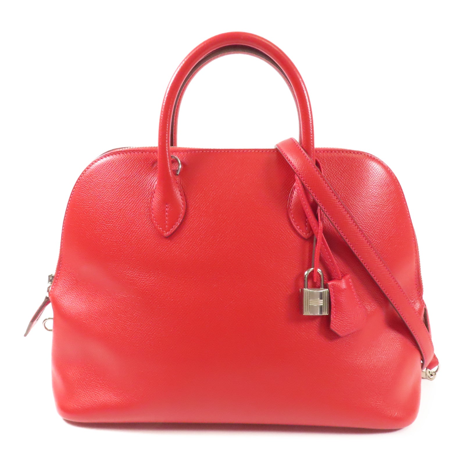 HERMES 【激減優惠】Epsom皮革Bolide1923 30銀扣手挽肩背兩用袋Rouge Tomate