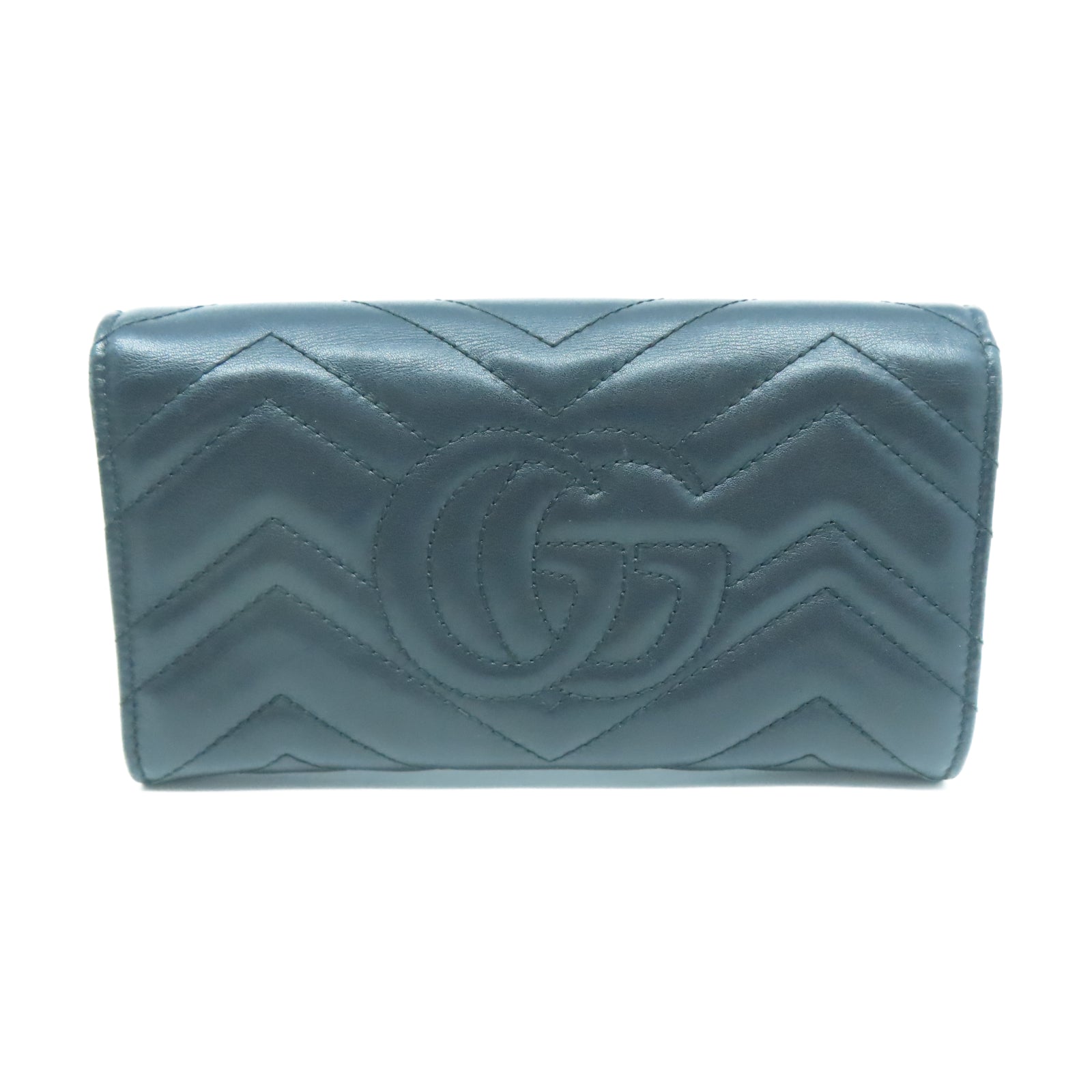 GUCCI 【清倉大減價】斜紋牛皮皮革Long Wallet金扣長錢包黑色