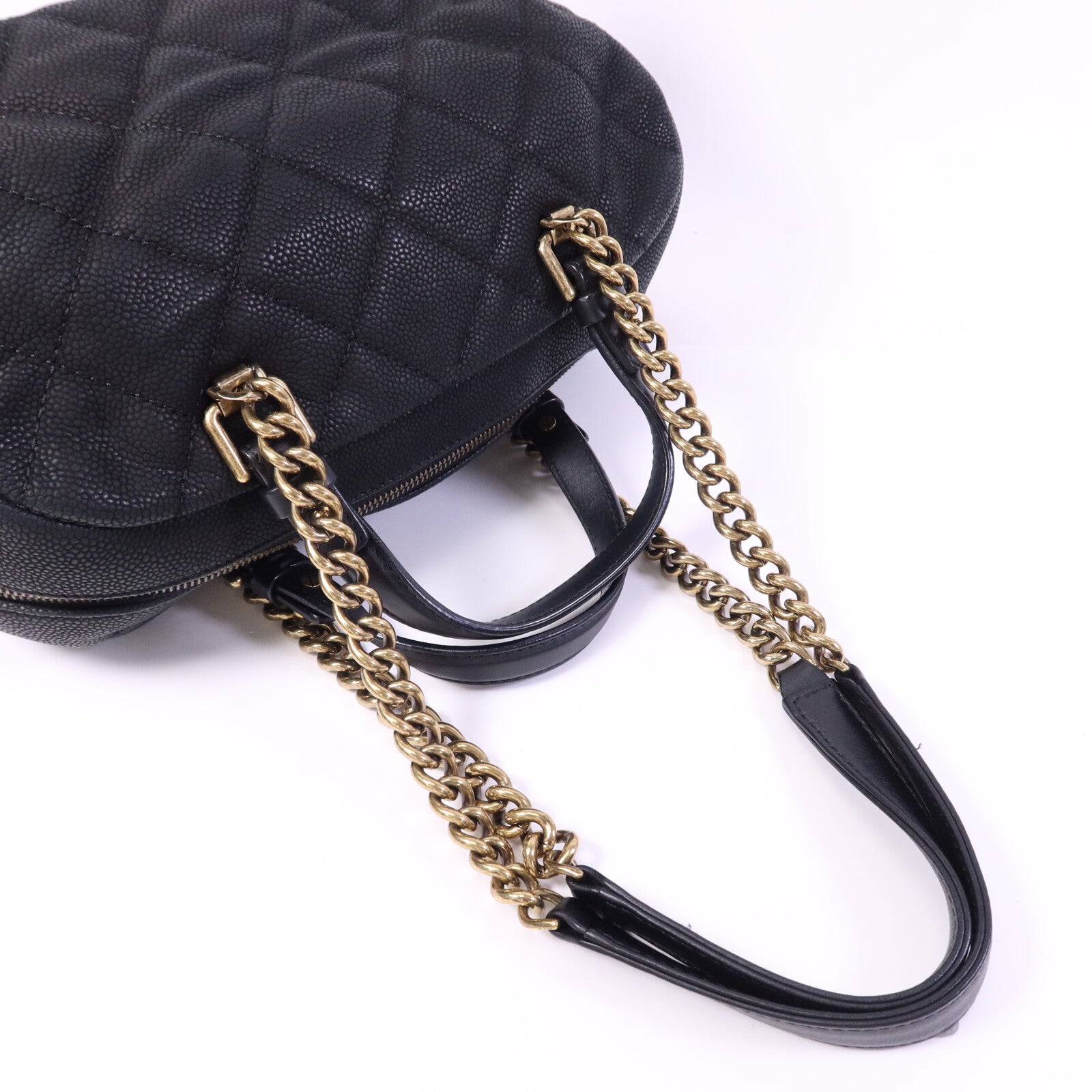 CHANEL 牛皮皮革2 Way Shoulder Bag金扣鏈帶手挽肩背兩用袋
