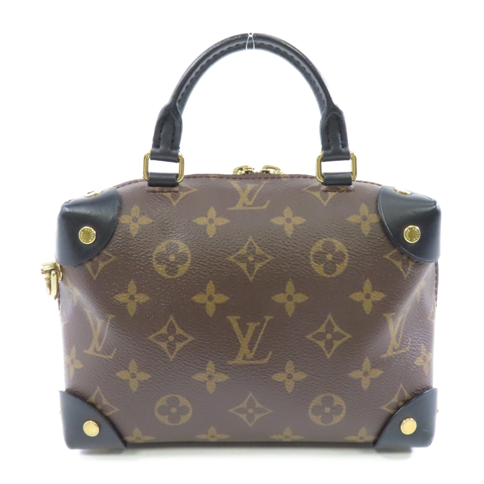 LOUIS VUITTON 【激減優惠】Monogram Petite Malle Souple金扣手挽肩背兩用袋啡色