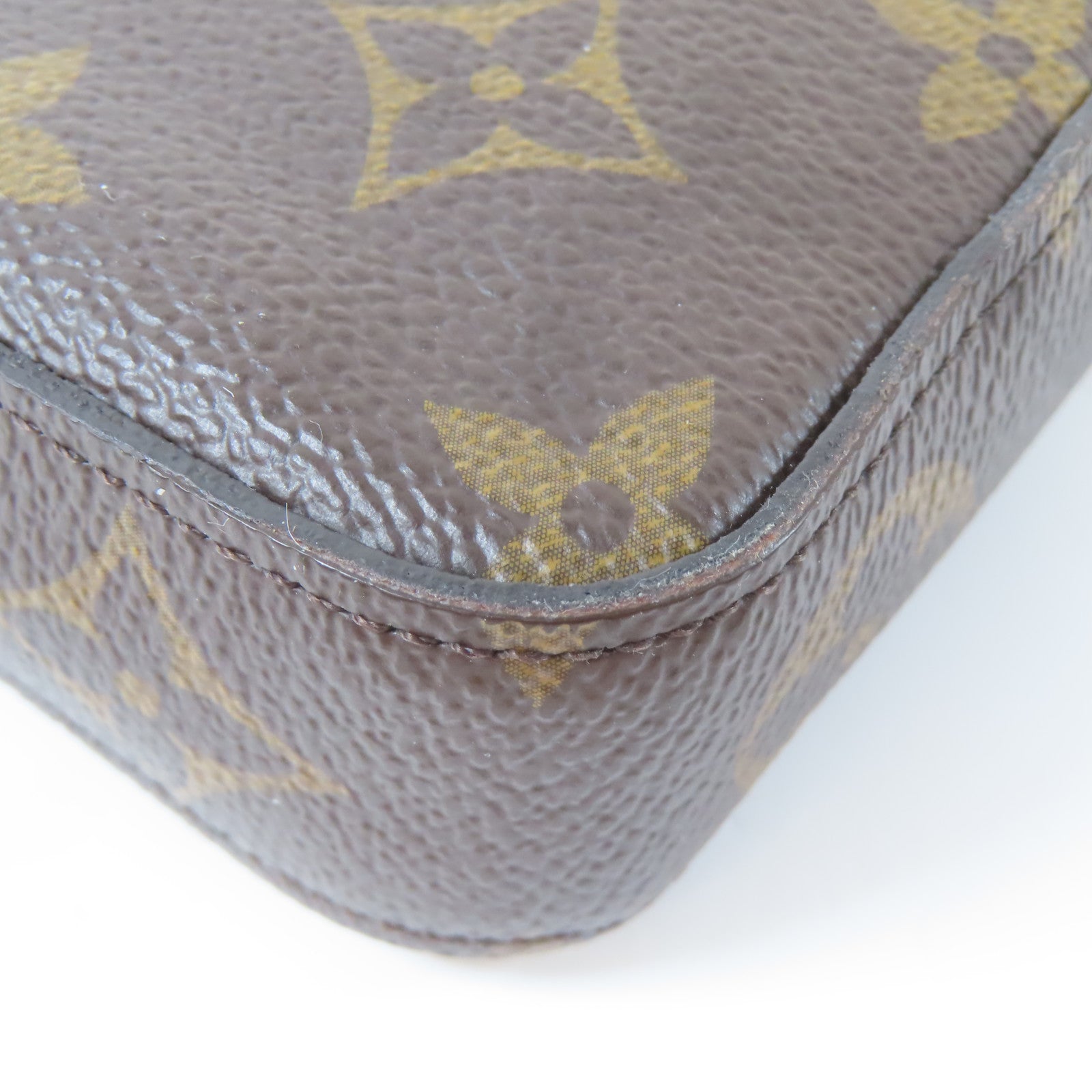 LOUIS VUITTON Monogram Pochette Felicie金扣鏈帶肩背袋啡色