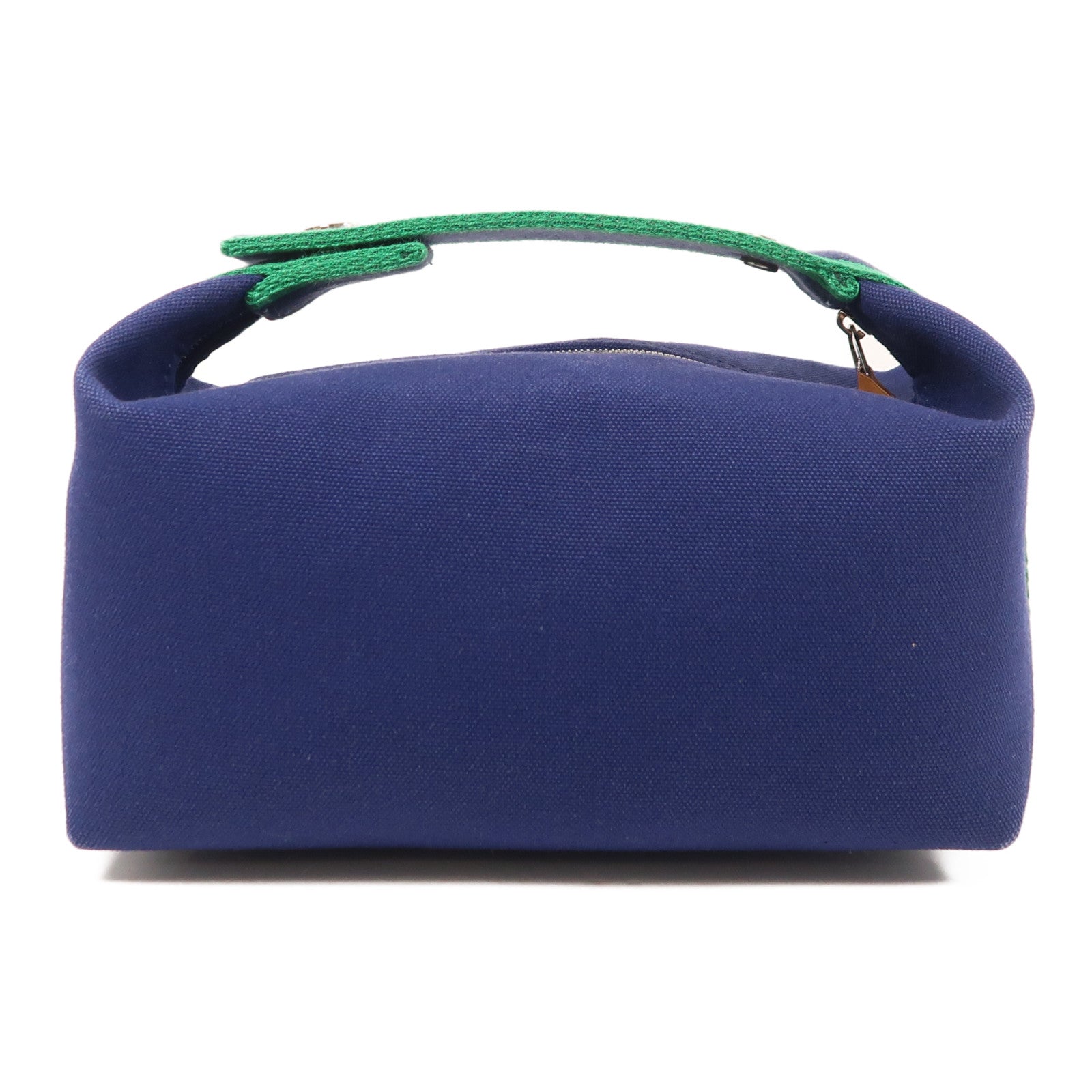 HERMES 帆布Bride A Brac銀扣手挽袋Blue