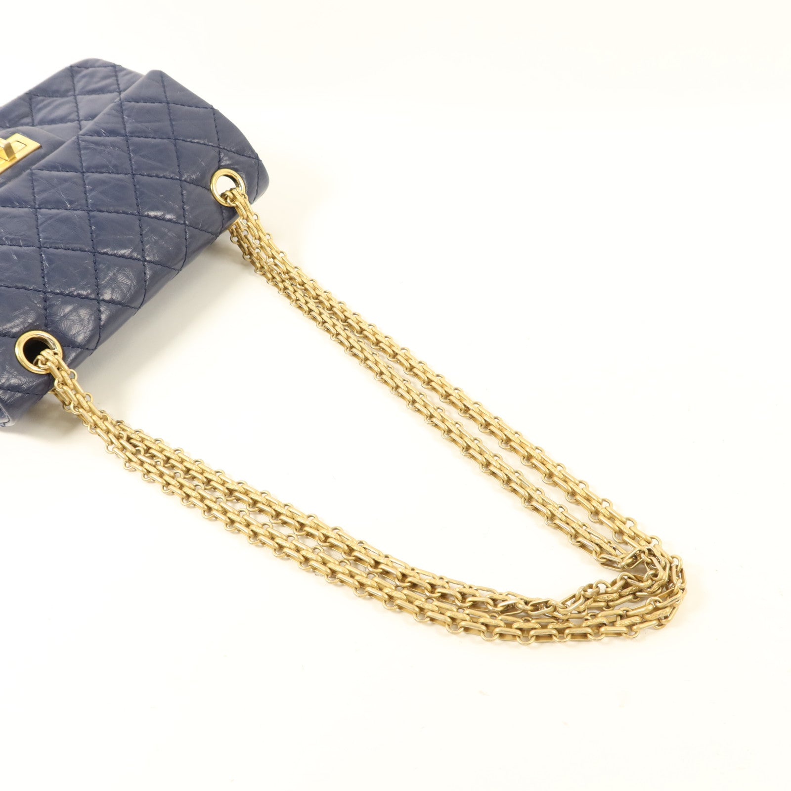CHANEL 牛皮皮革2.55金扣鏈帶肩背袋