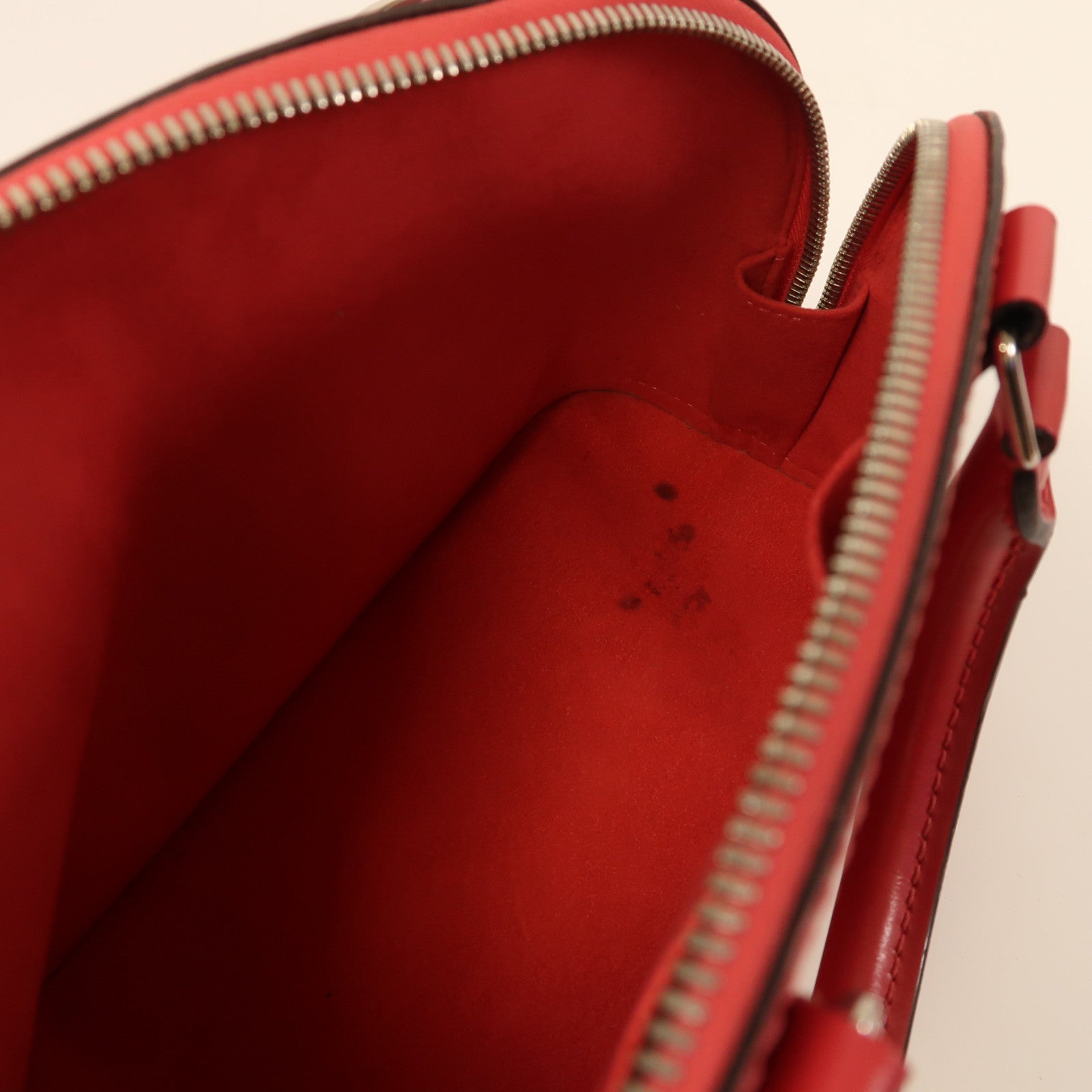 LOUIS VUITTON Epi Alma BB銀扣手挽肩背兩用袋紅色