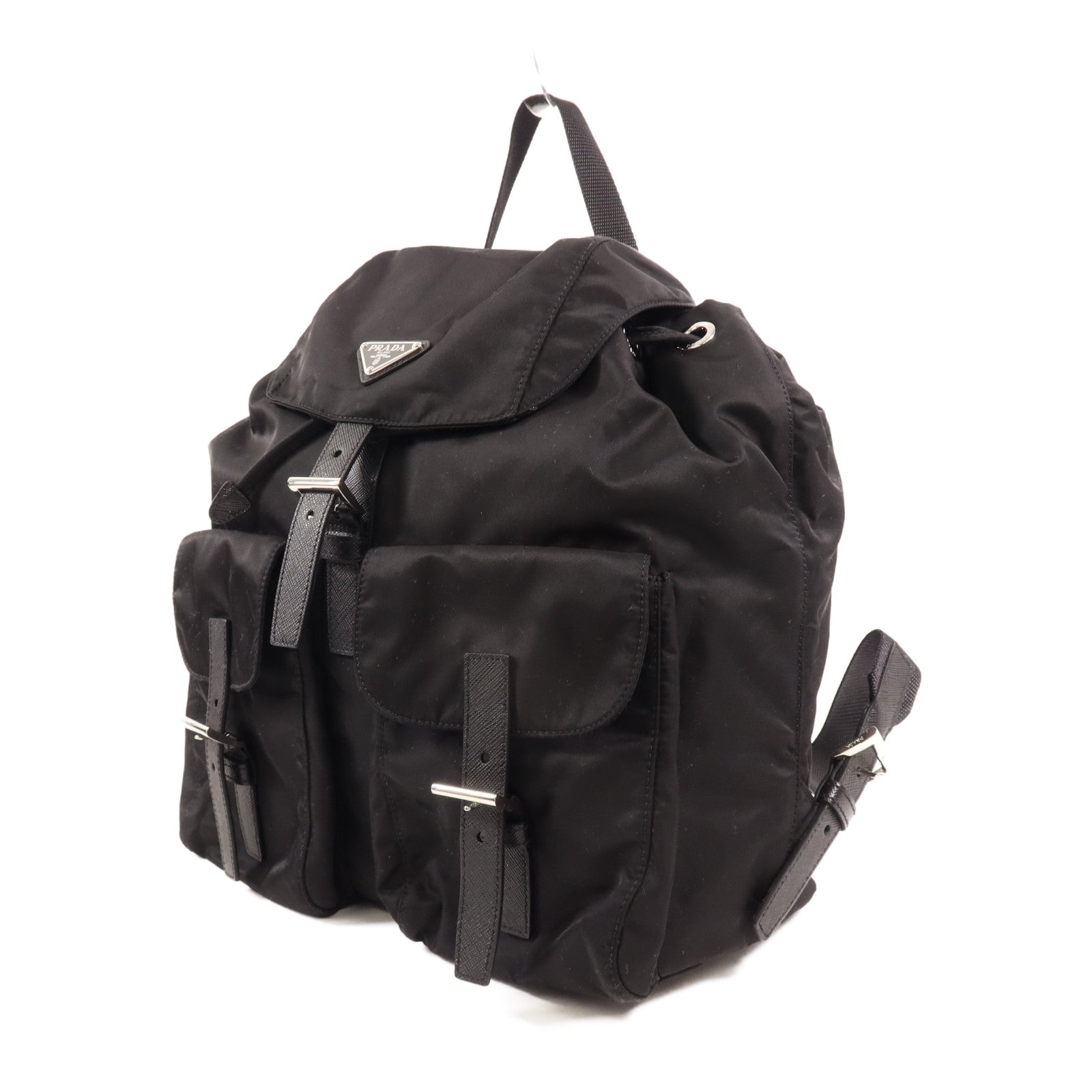 PRADA 尼龍Backpack銀扣背包