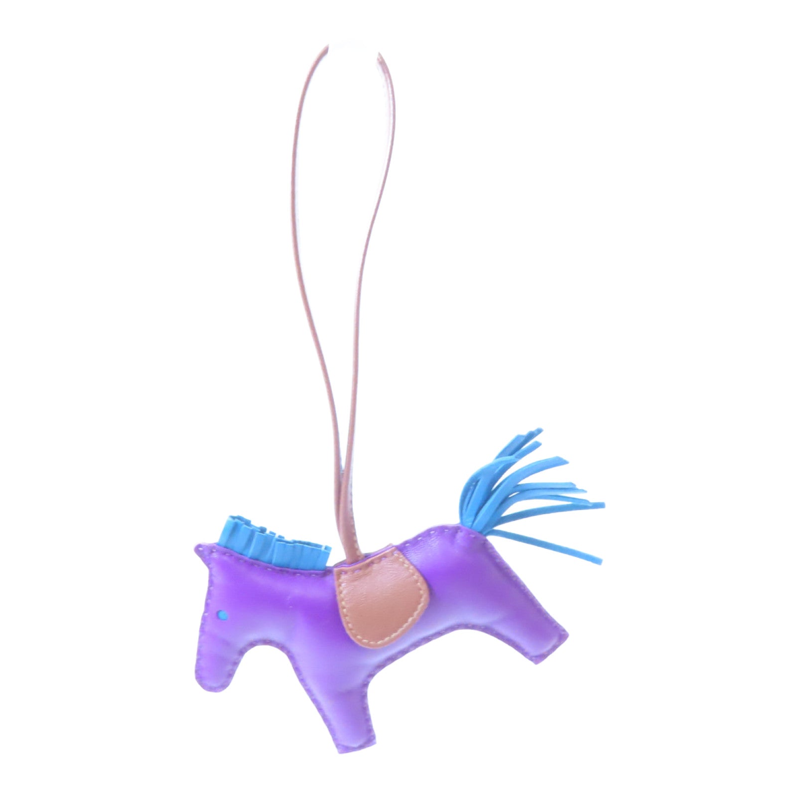 HERMES Milo皮革Rodeo掛飾Anemone/Izmir/紫色/藍色